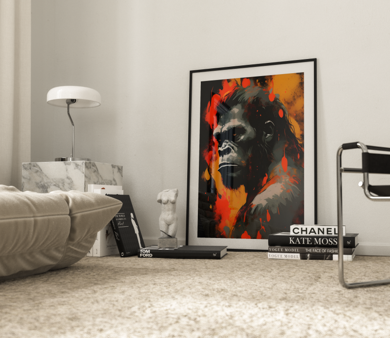 Gorilla Plakat 50x70 cm – Unik Kunst til Dit Hjem!