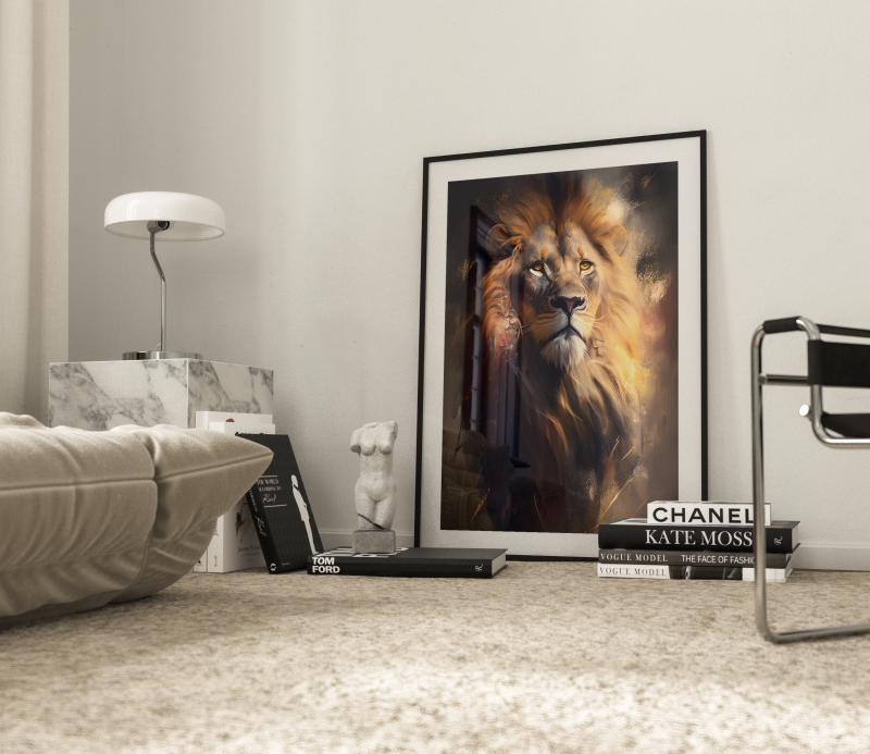 Løve Karikatur Plakat 50x70 cm – Unik Vægkunst til Dit Hjem