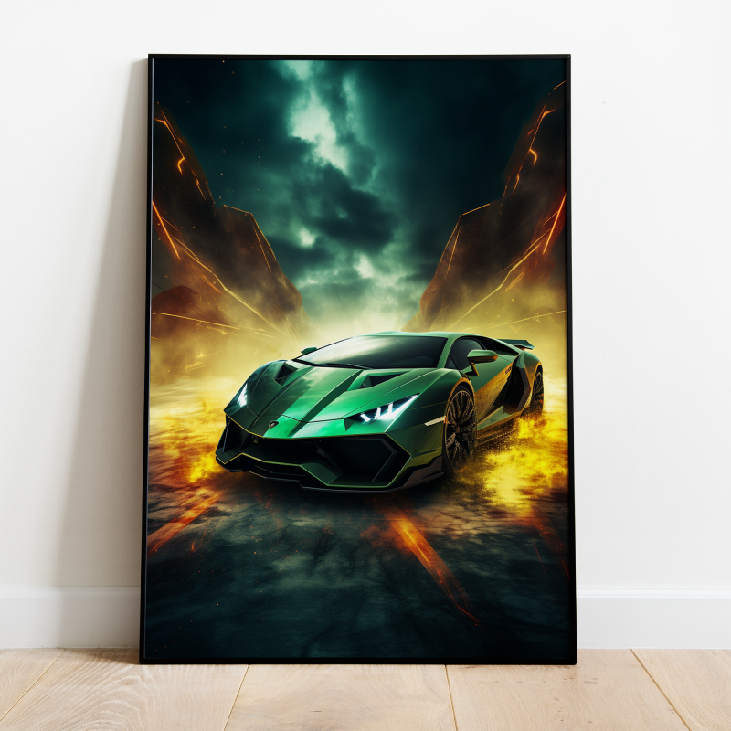 Futuristisk Lamborghini Plakat 1 - Just Karikatur Plakater