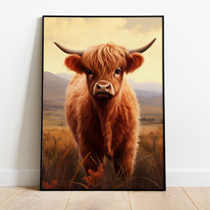 Highland Cattle Plakat – Skotsk Charme til Dit Hjem