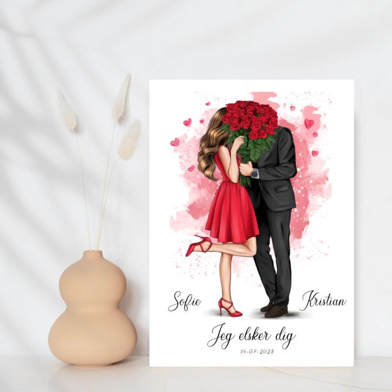 Valentins Par Design Selv Plakat - Teeinblue Plakater