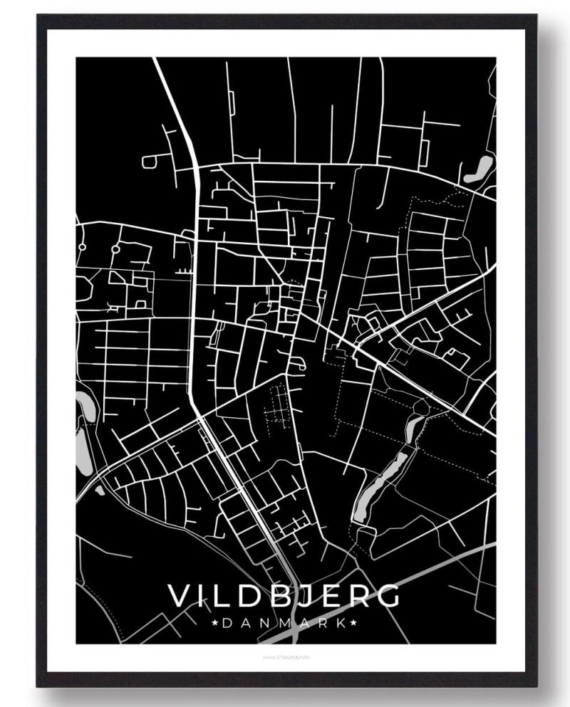 Mørkeblå Vildbjerg Plakat Størrelse: 15x21cm - Plakatdyr Plakater