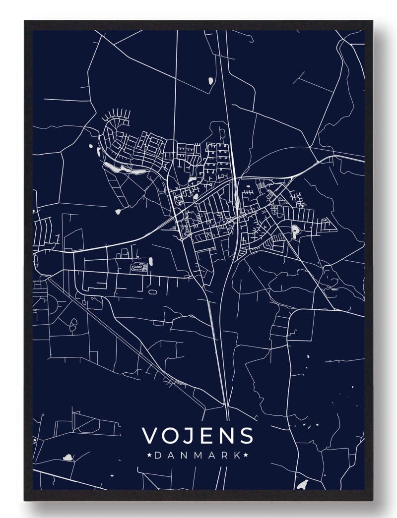Mørkeblå Vojens Plakat Størrelse: 21x29 7cm - Plakatdyr Plakater