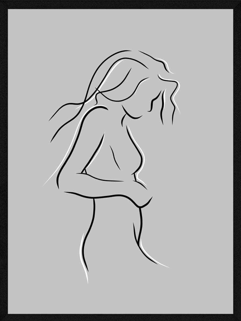 Akvarel Plakat af Kvinde – Enkel og Smuk Kunst