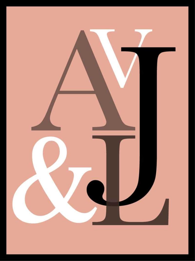 Rosa Bogstavplakat med Forbogstaver - Egly Design