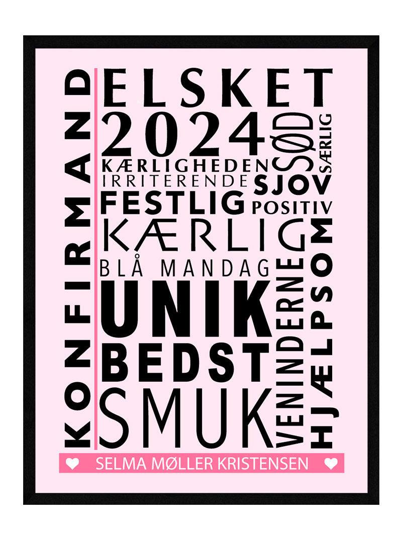 Konfirmand Citat Plakat Pige - Egly Design Plakater