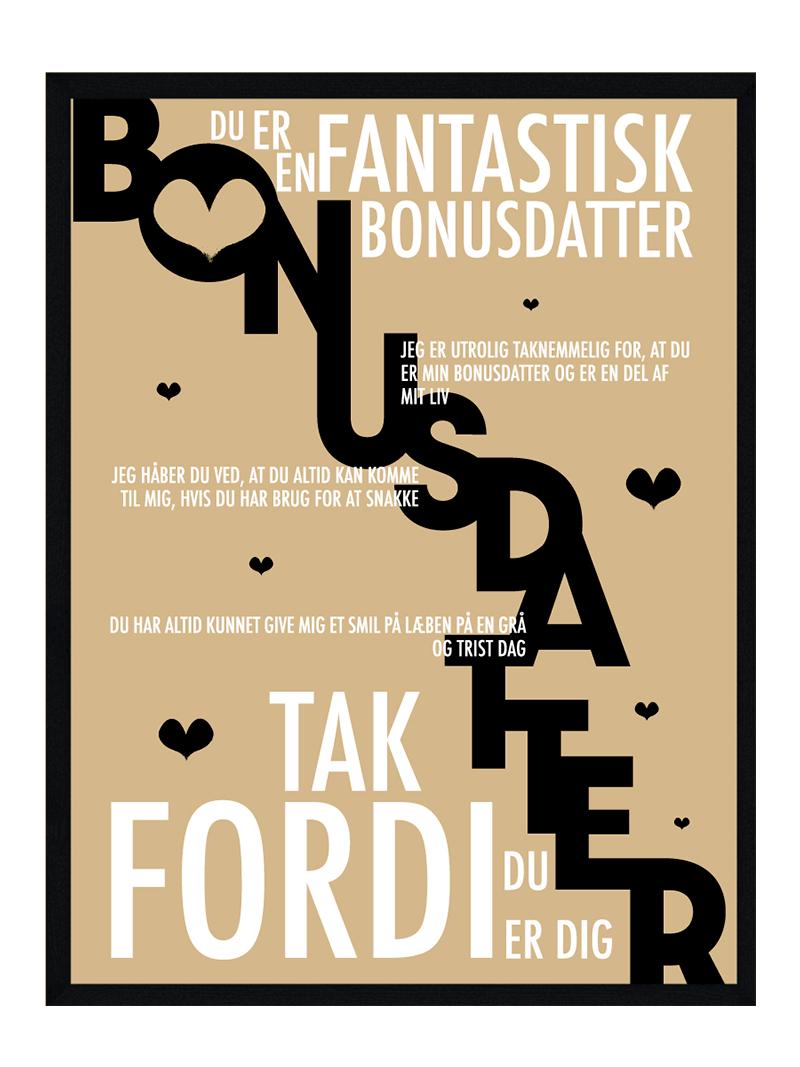 Bonusdatter Plakat - Den Perfekte Gave til Hende