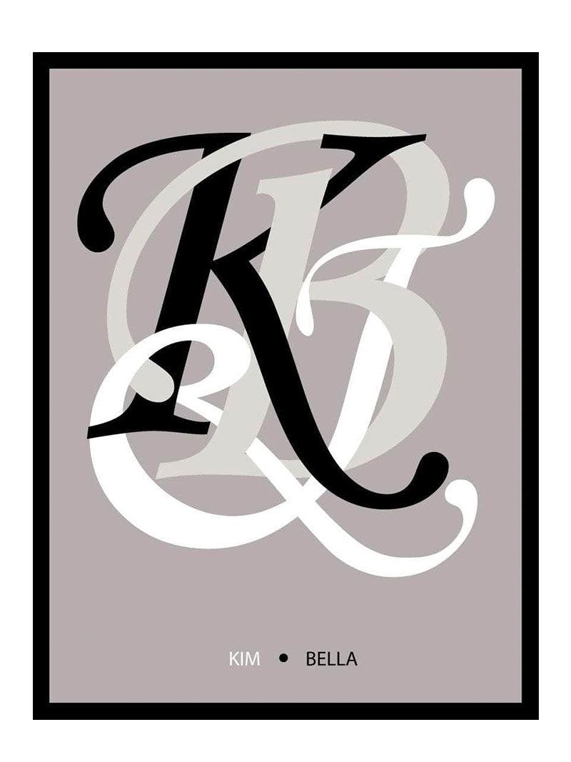 Bogstavplakat Med Forbogstaver Grå - Egly Design Plakater