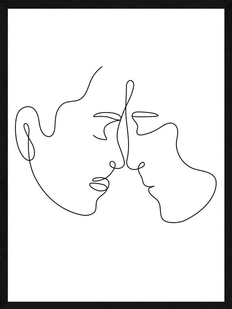 Stregtegning Ansigt Plakat - Postersbyus Plakater