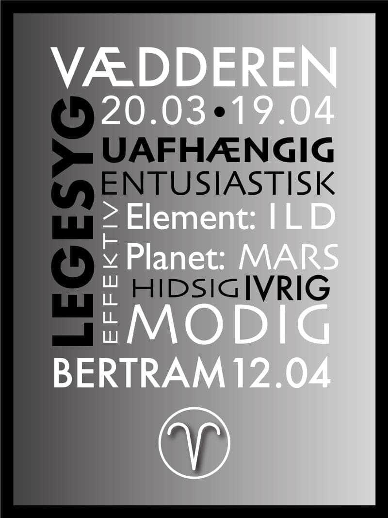 Vædderen Stjernetegn Plakat – Elegant Design til Dit Hjem