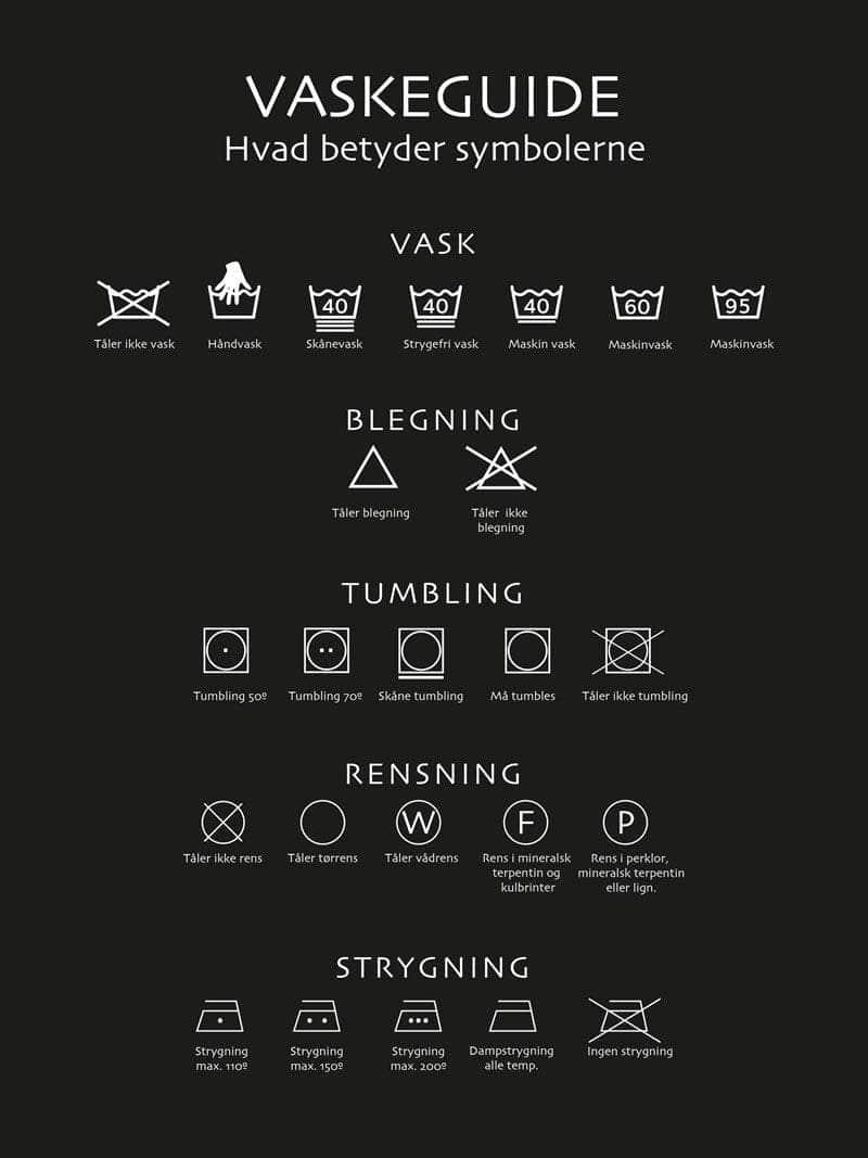 Sort Vaskeguide Plakat - Egly Design Plakater