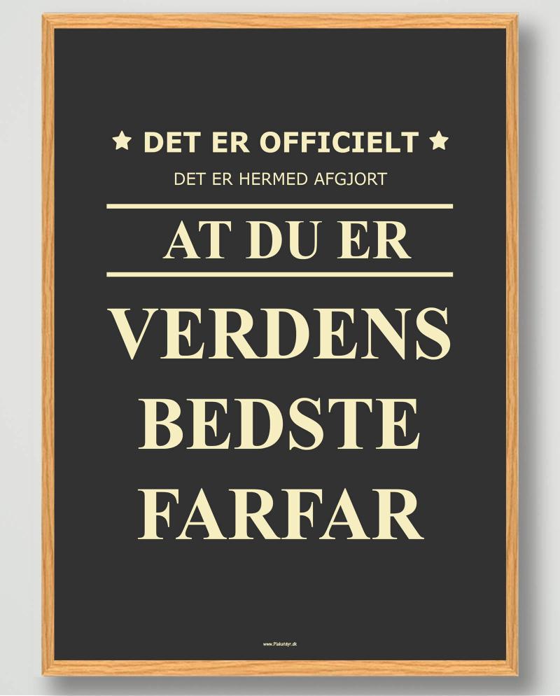 Officielt Verdens Bedste Farfar Plakat - Plakatdyr.dk Plakater