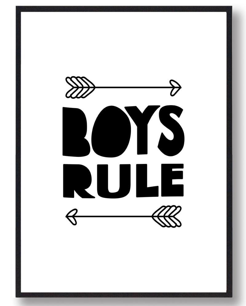 Boys Rule Børneplakat – Inspirerende Dekoration til Børn