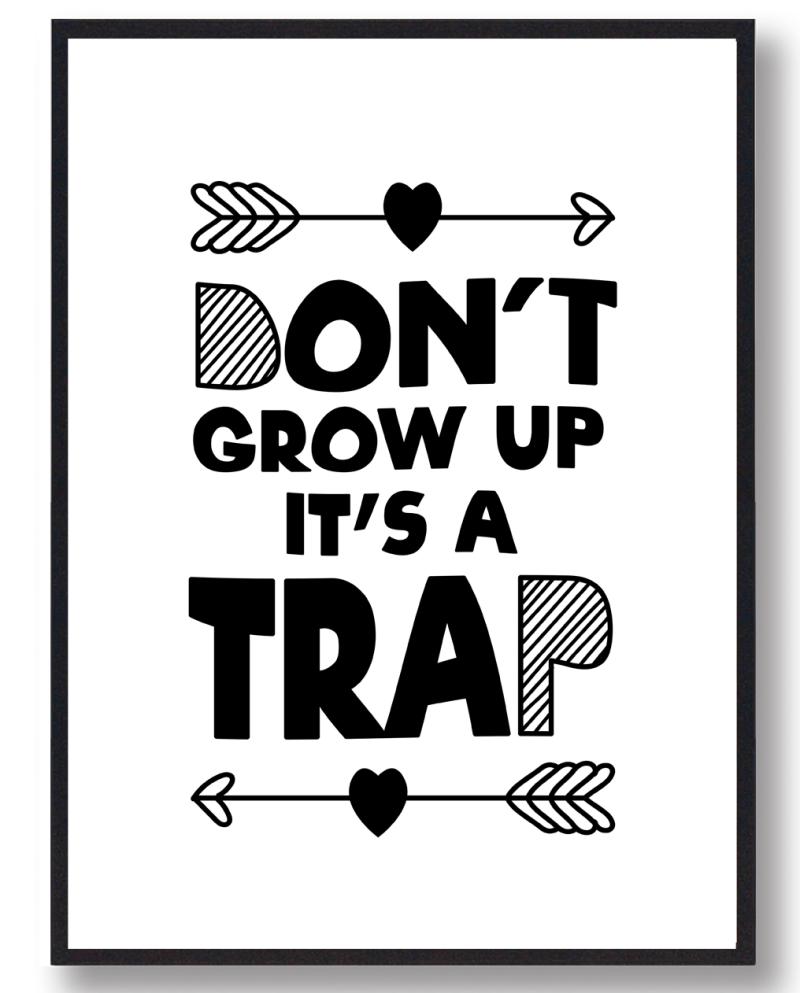 Donampapos Vækst Plakat - Søde Børneplakater i Sort/Hvid