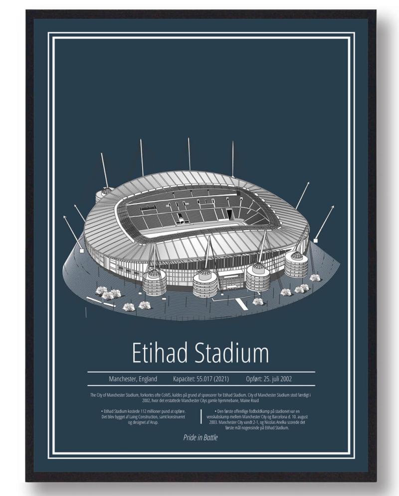 Etihad Stadion Plakat - Manchester City Kunstværk