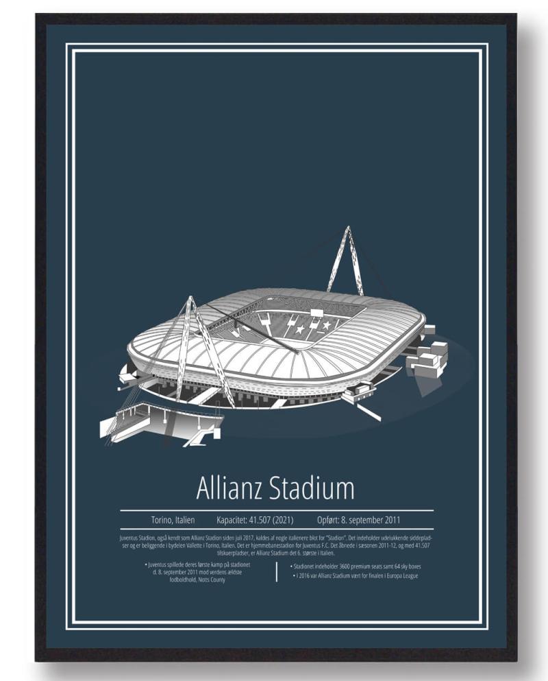 Allianz Stadium Juventus Stadion Plakat - Plakatdyr.dk Plakater