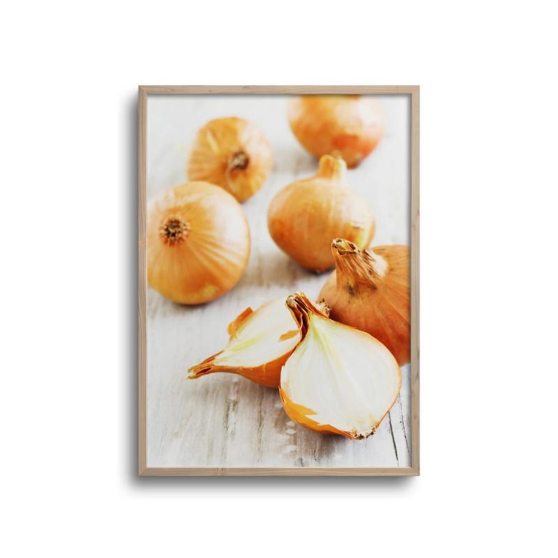 Løg Plakat - Smuk plakat af løg på tallerken