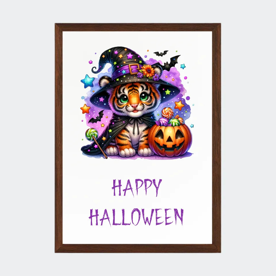 Halloween Plakat i Mørk Eg - A2 Størrelse