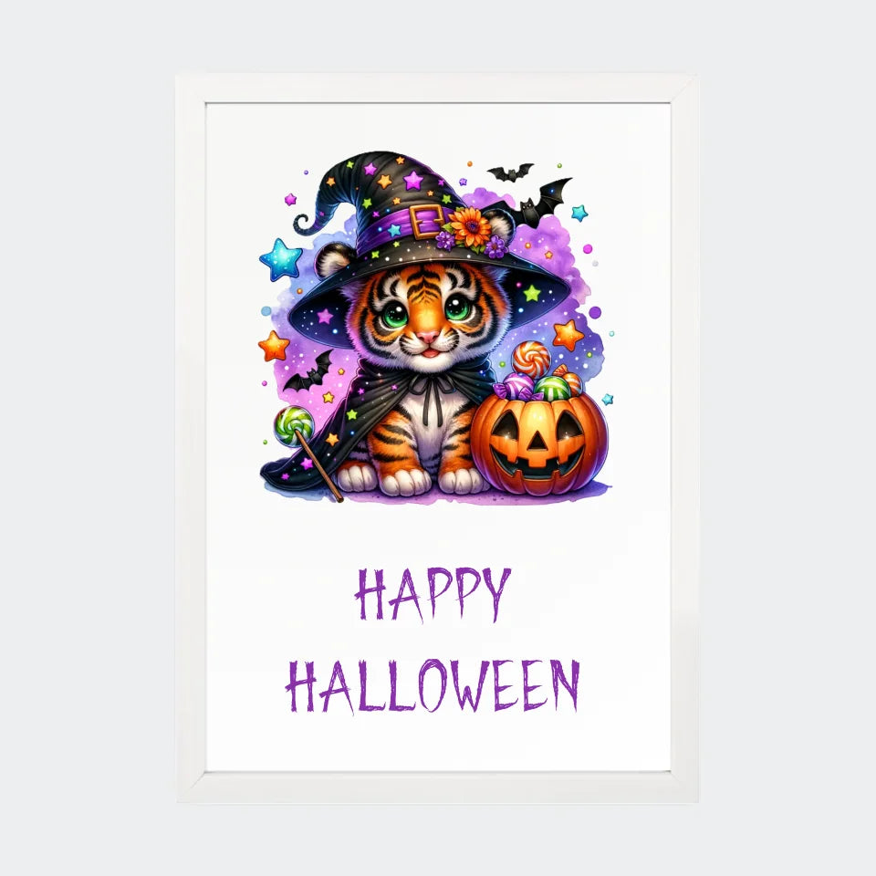 Hvid Halloween Plakat - 123unik Plakater