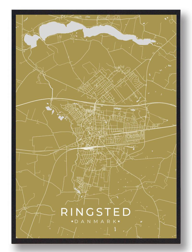 Ringsted Plakat Gul - Plakatdyr.dk Plakater