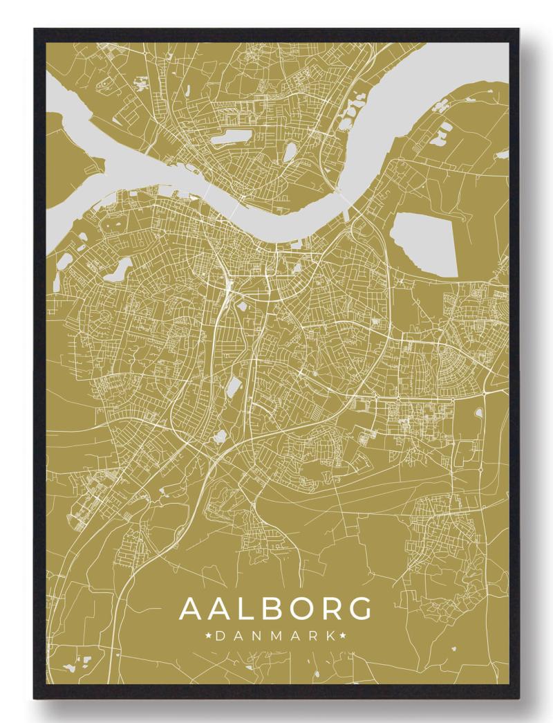 Aalborg Plakat Gul - Plakatdyr.dk Plakater