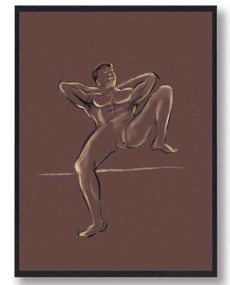 Croquis Mand Plakat - Plakatdyr.dk Plakater