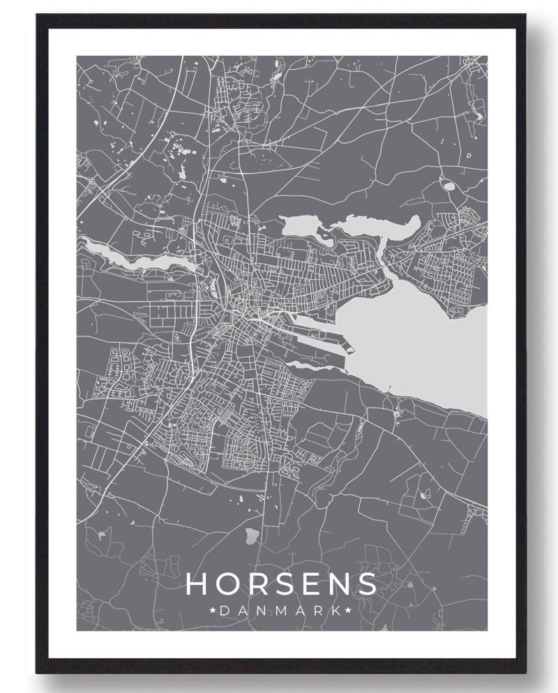 Horsens Plakat Grå - Plakatdyr.dk Plakater
