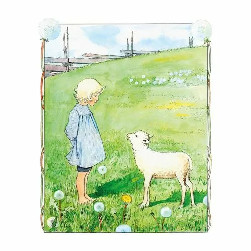 Vita Lamm Plakat - Hjelm Förlag Plakater  - 7393182007091