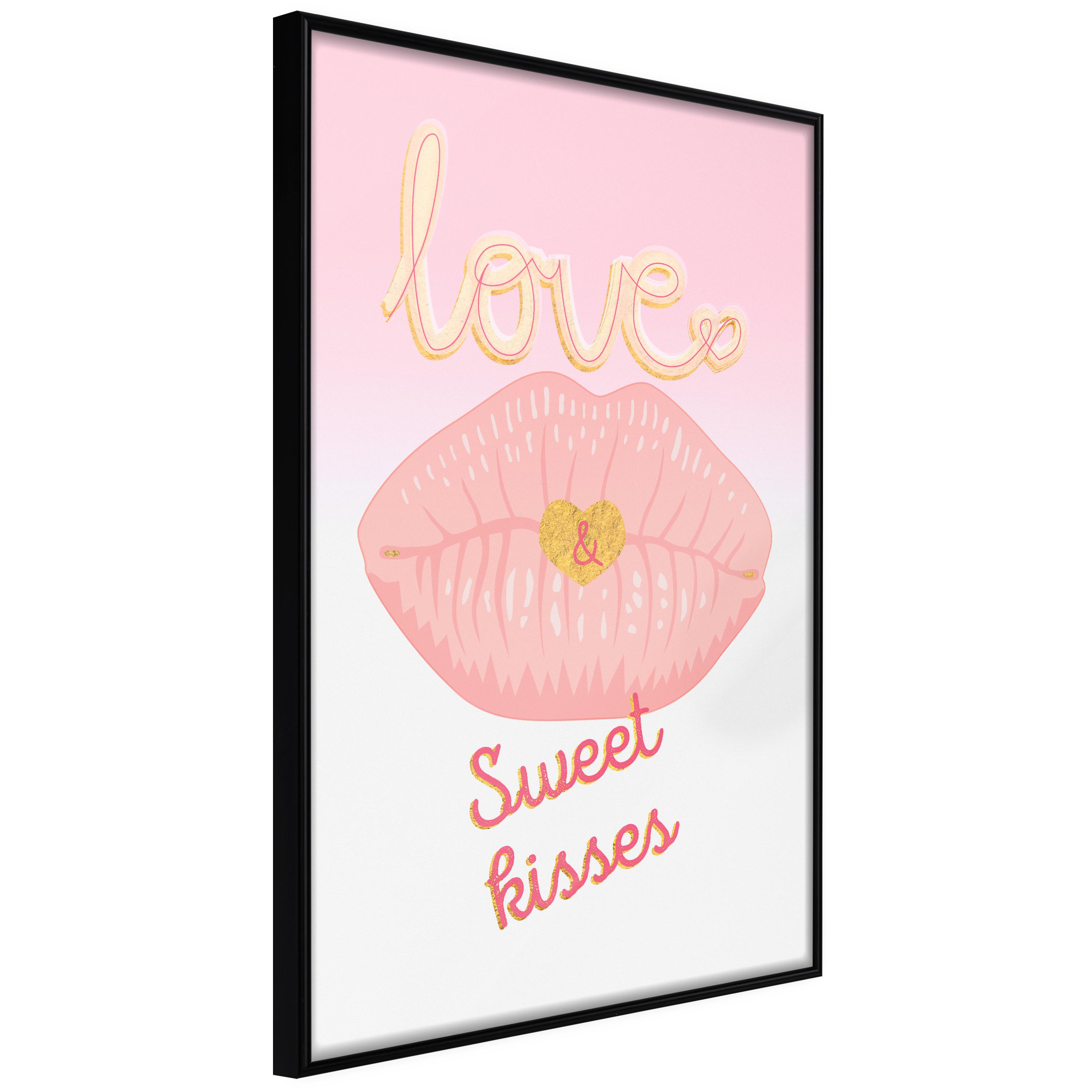 Sort Plakat Sweet Kisses Ramme - Boligcenter Plakater  - 5904419745659