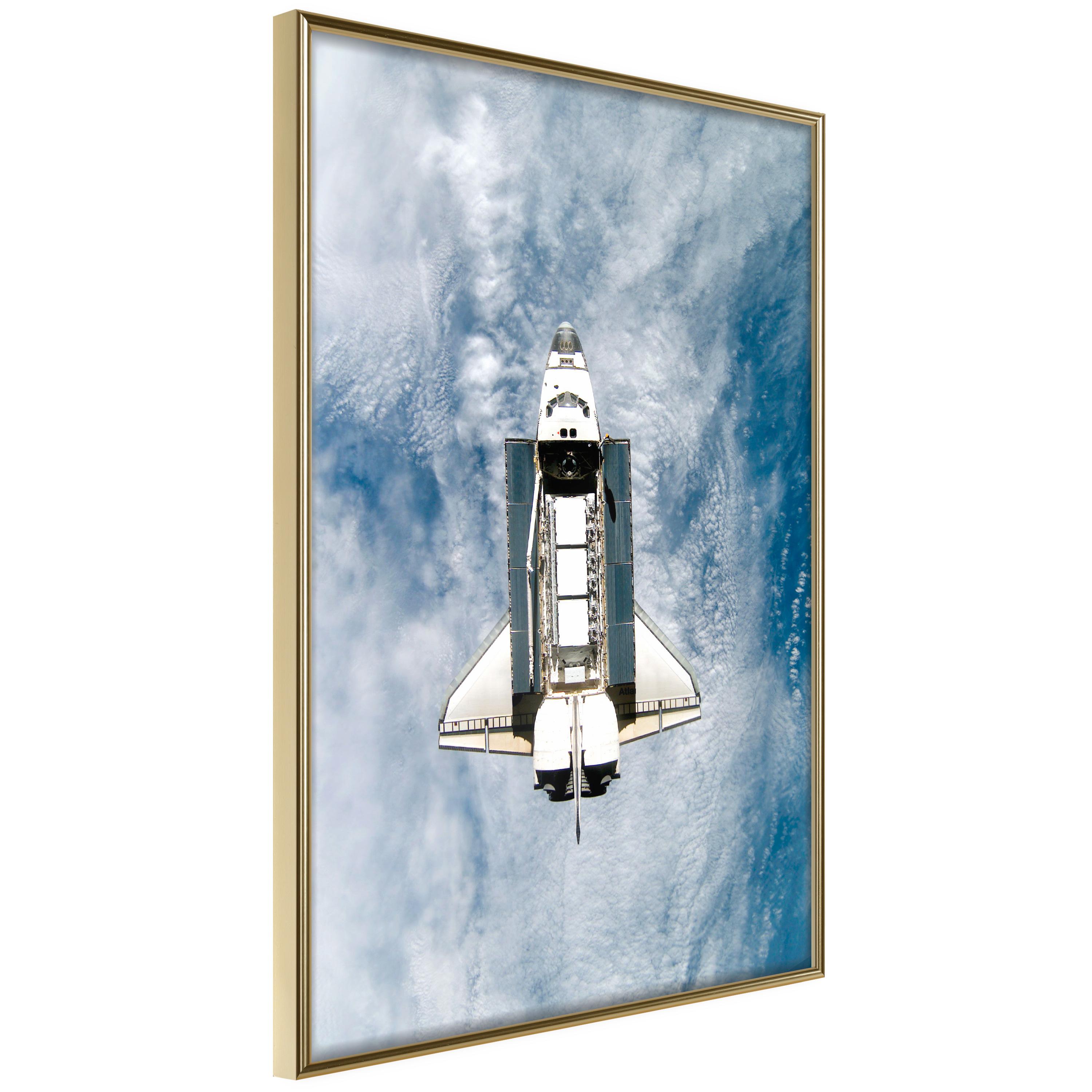 Plakat Space Shuttle Guldramme - Boligcenter Plakater - 5904419709736