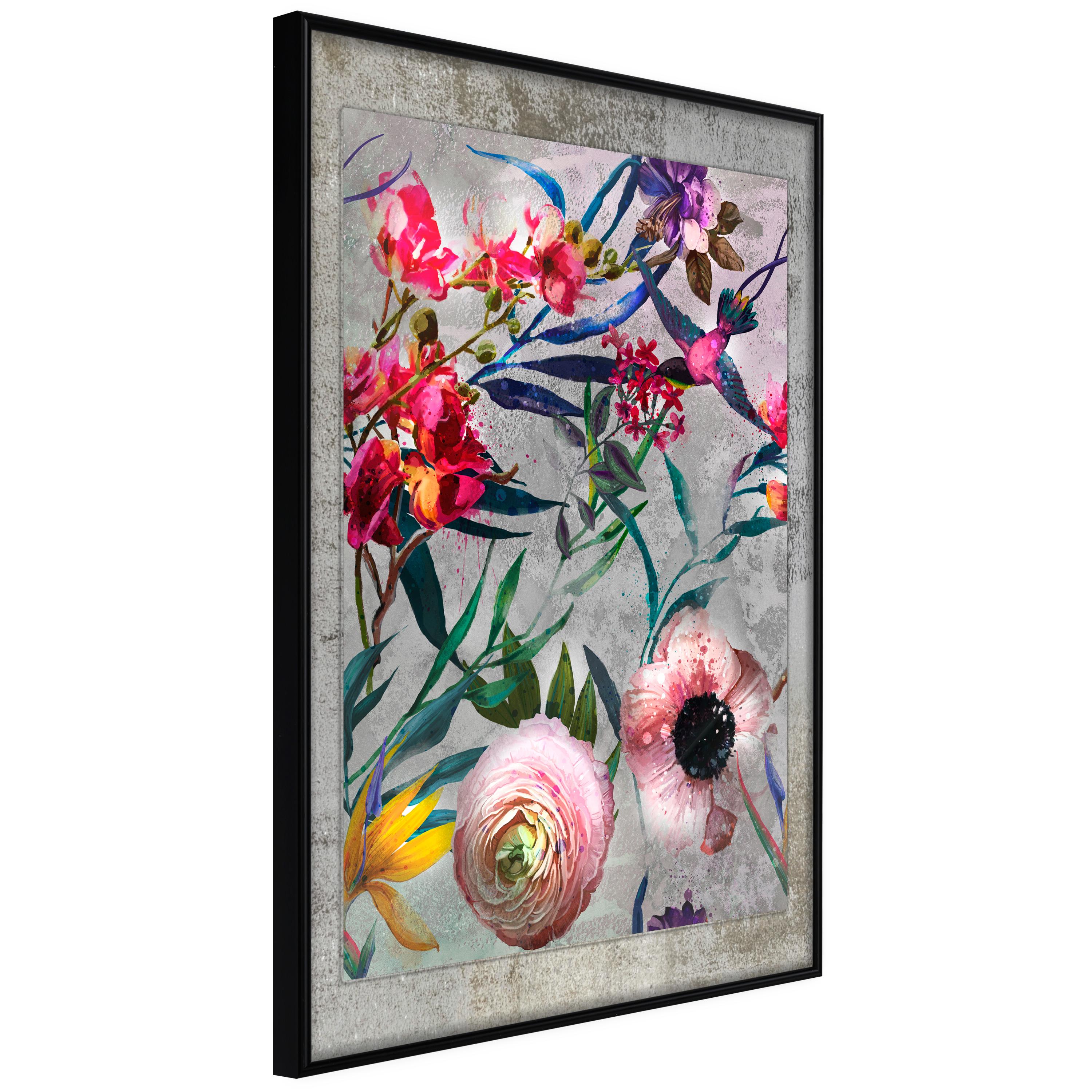 Sort Plakat Rustic Flowers Ramme - Boligcenter Plakater  - 5901493712645