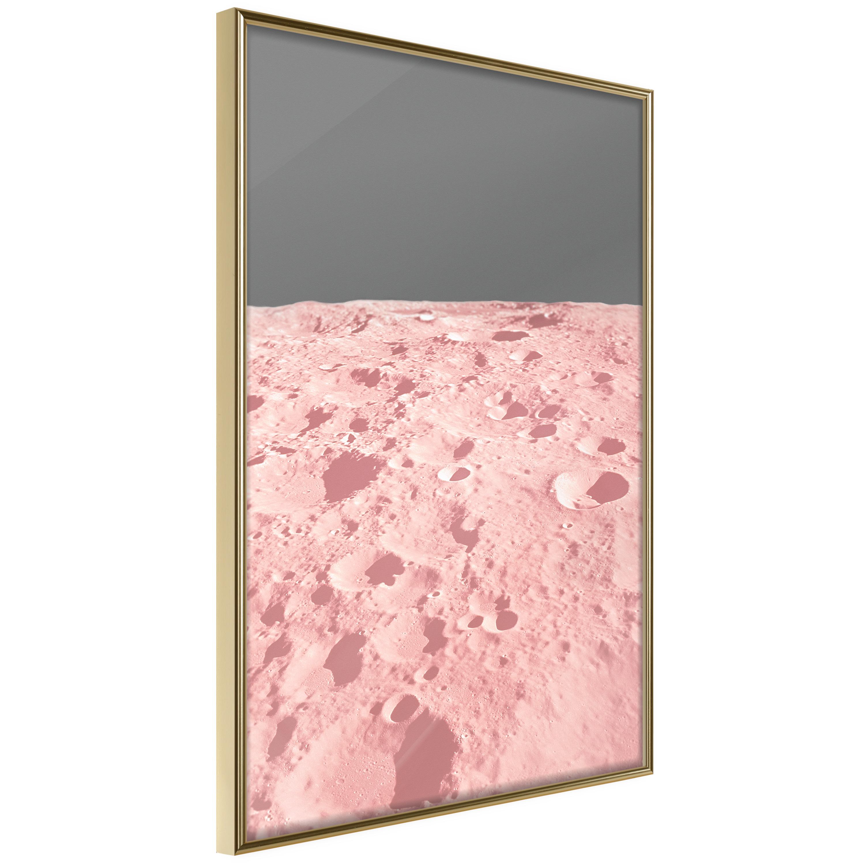 Pink Plakat Moon Guldramme - Boligcenter Plakater  - 5904419681650