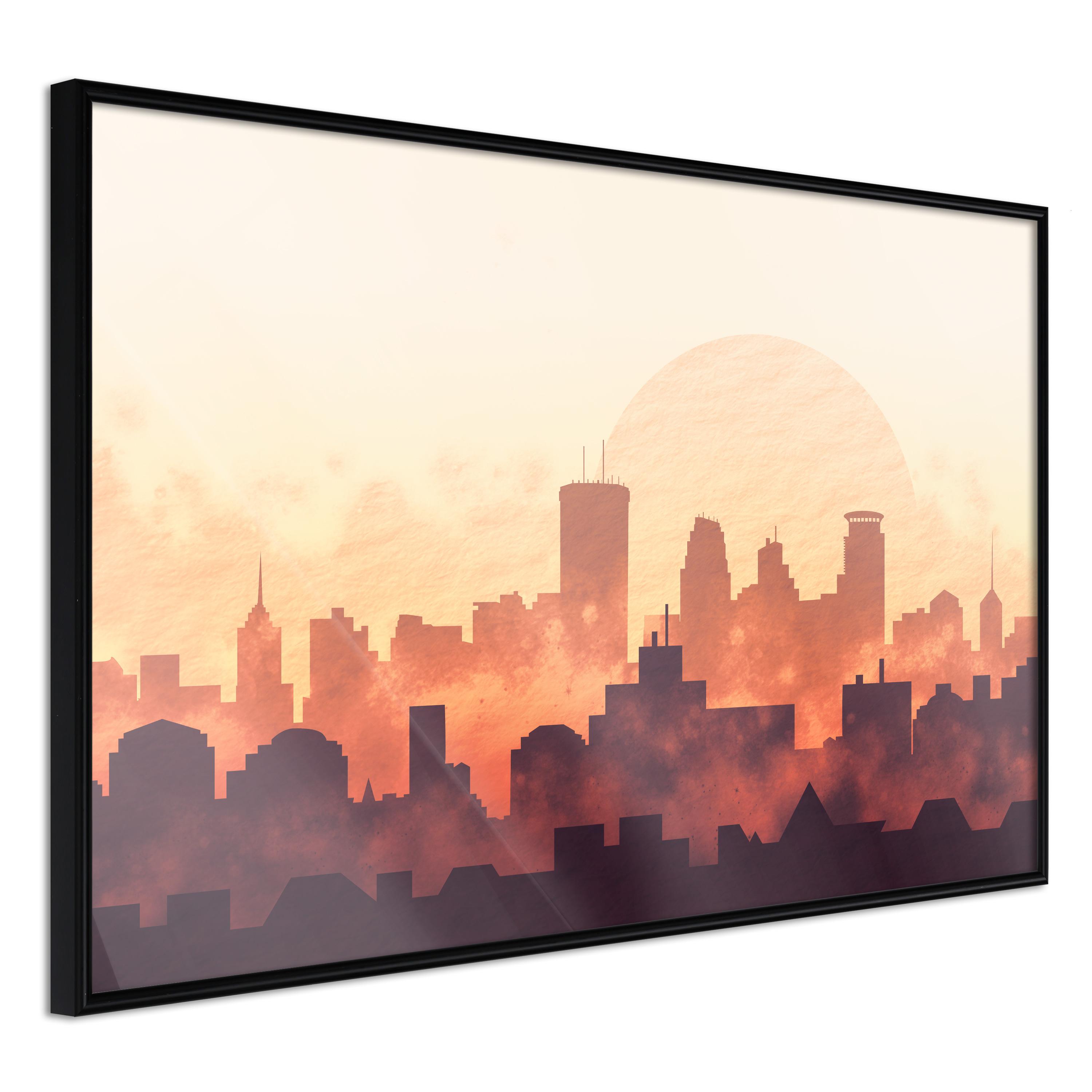Sort Plakat Heat The City Ramme - Boligcenter Plakater  - 5901493671607