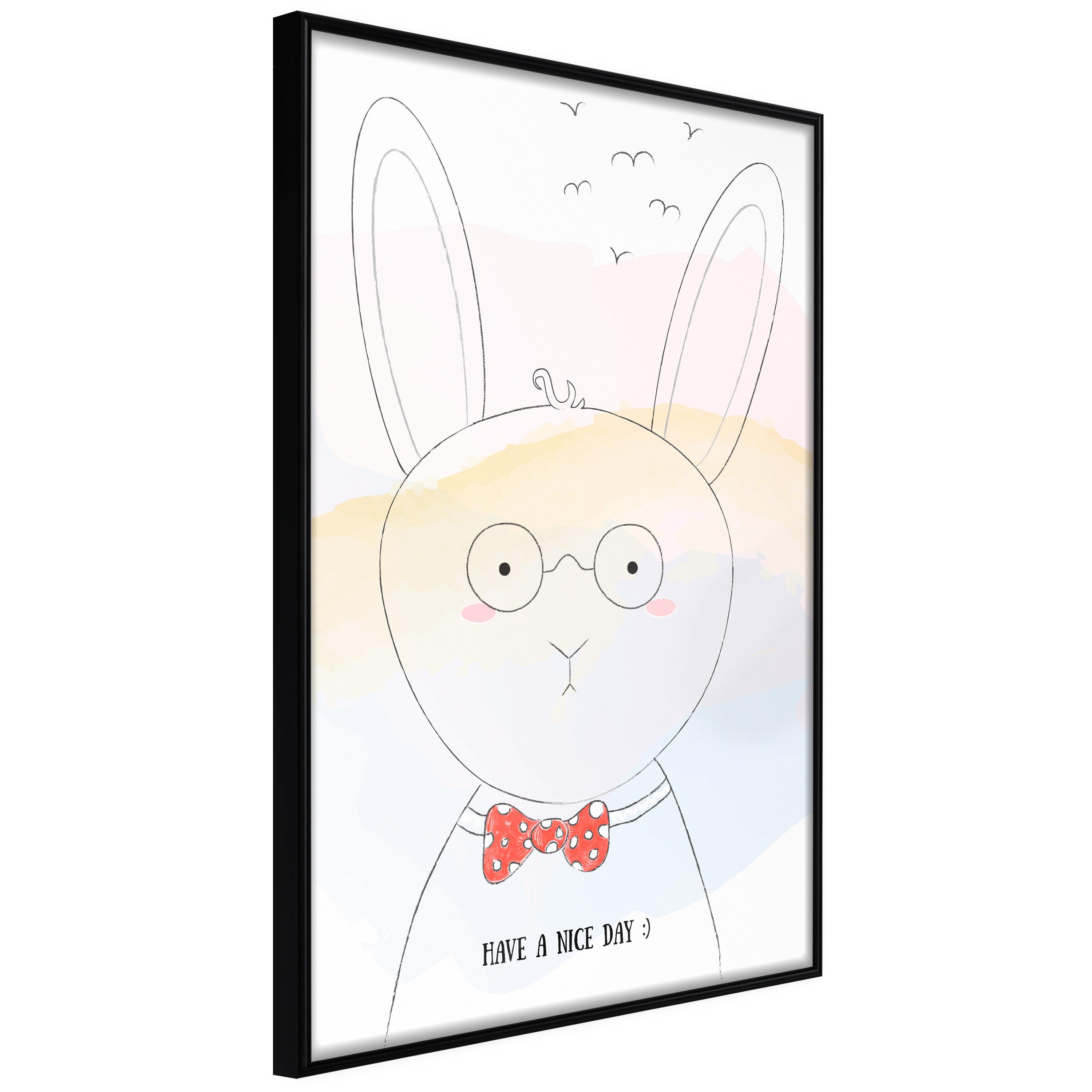 Sort Plakat Greetings From Rabbit Ramme - Boligcenter Plakater  - 5904419697231