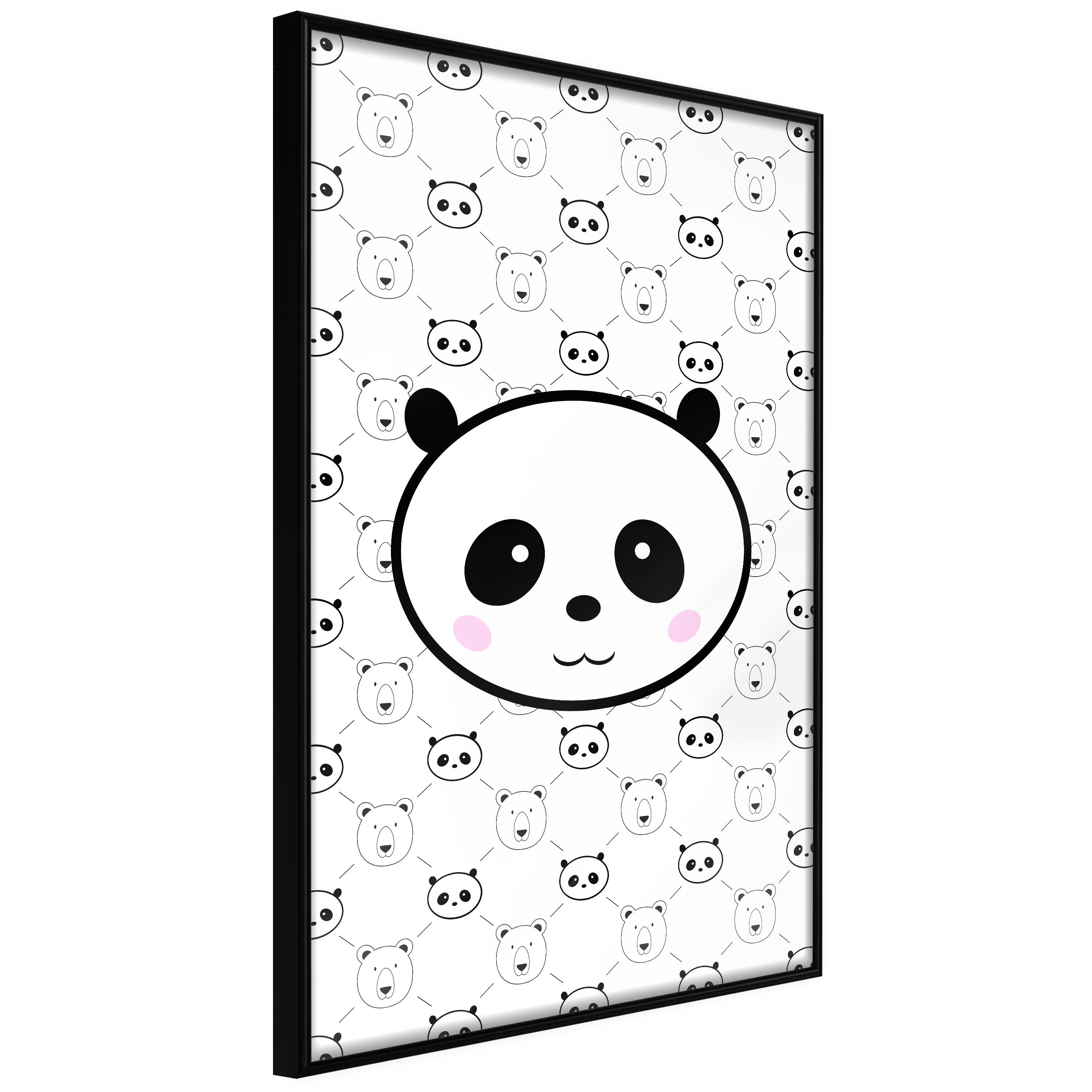 Sort Plakat Pandas And Bears Ramme - Boligcenter Plakater  - 5901493686366