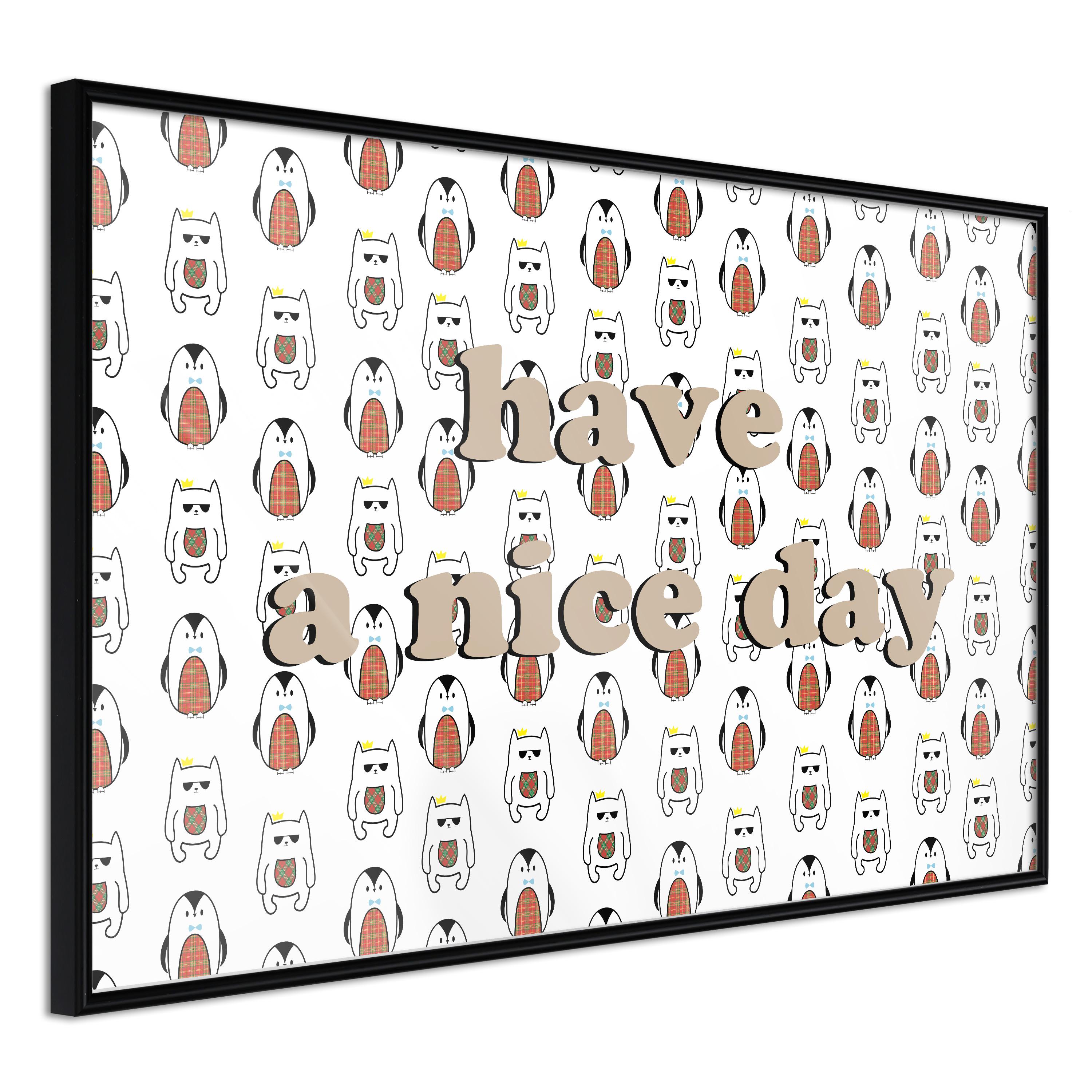 Sort Plakat Have Nice Day Ramme - Boligcenter Plakater  - 5901493642089