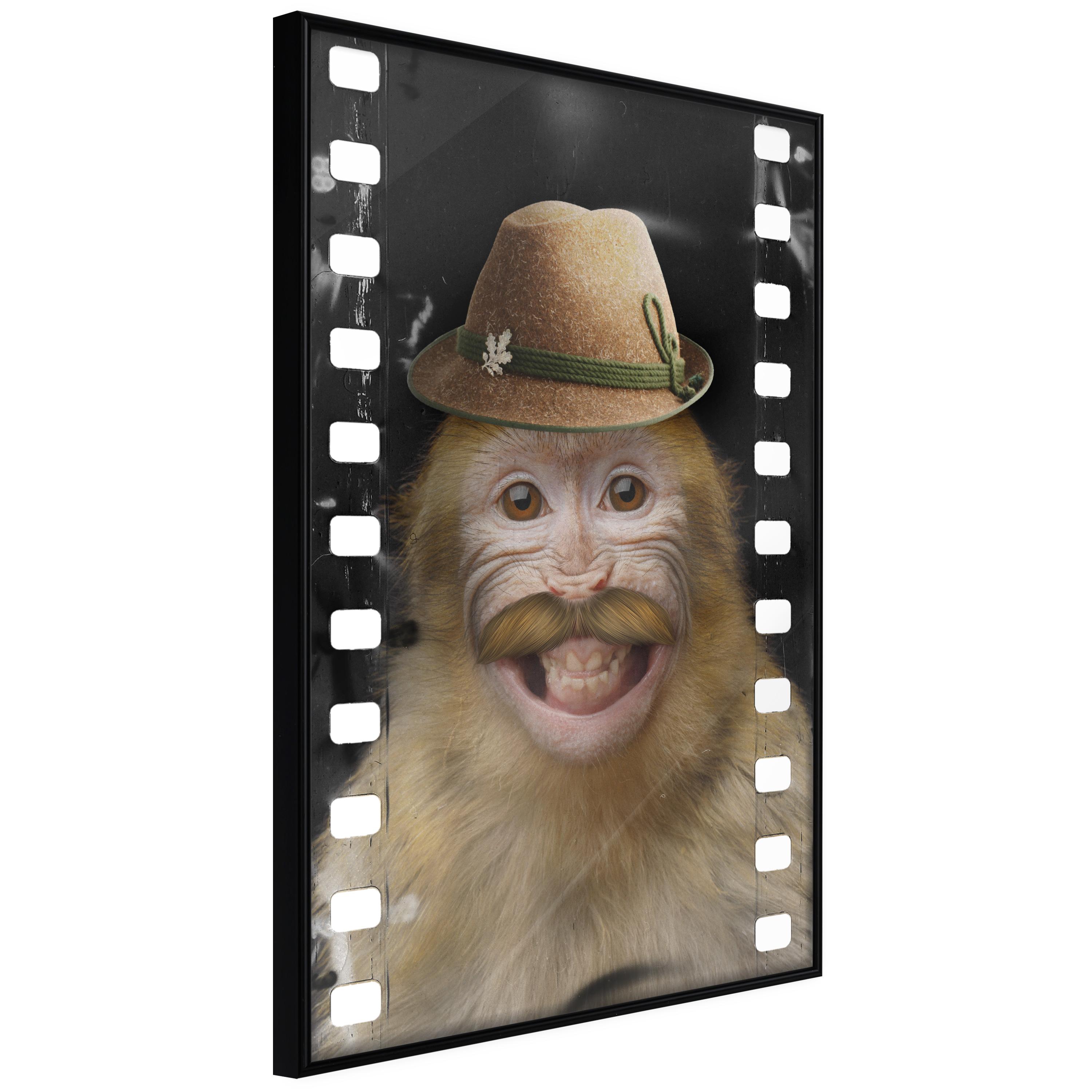 Sort Plakat Monkey Hat Ramme - Boligcenter Plakater  - 5903617082634