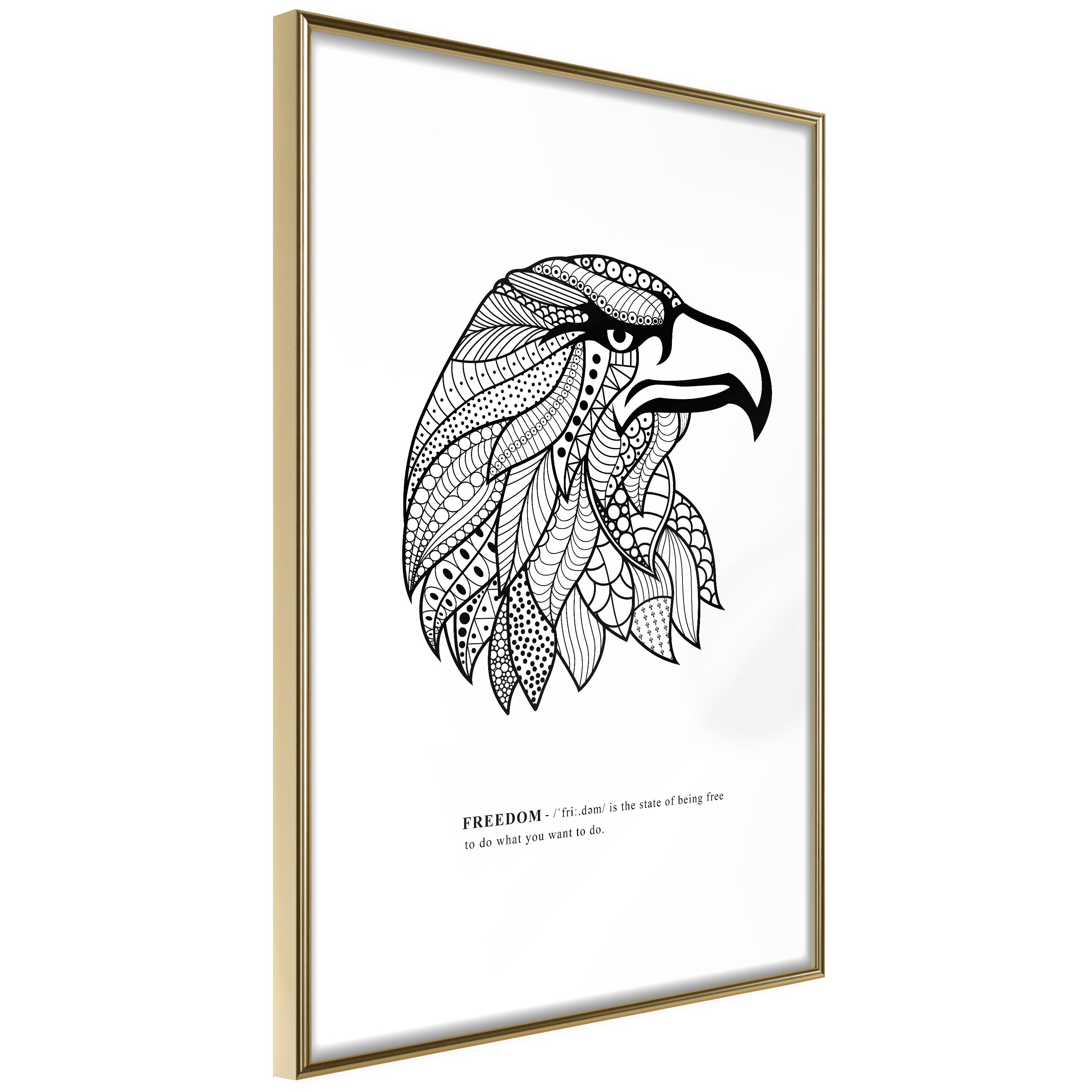 Plakat Eagle Freedom Guldramme - Boligcenter Plakater  - 5904419632157