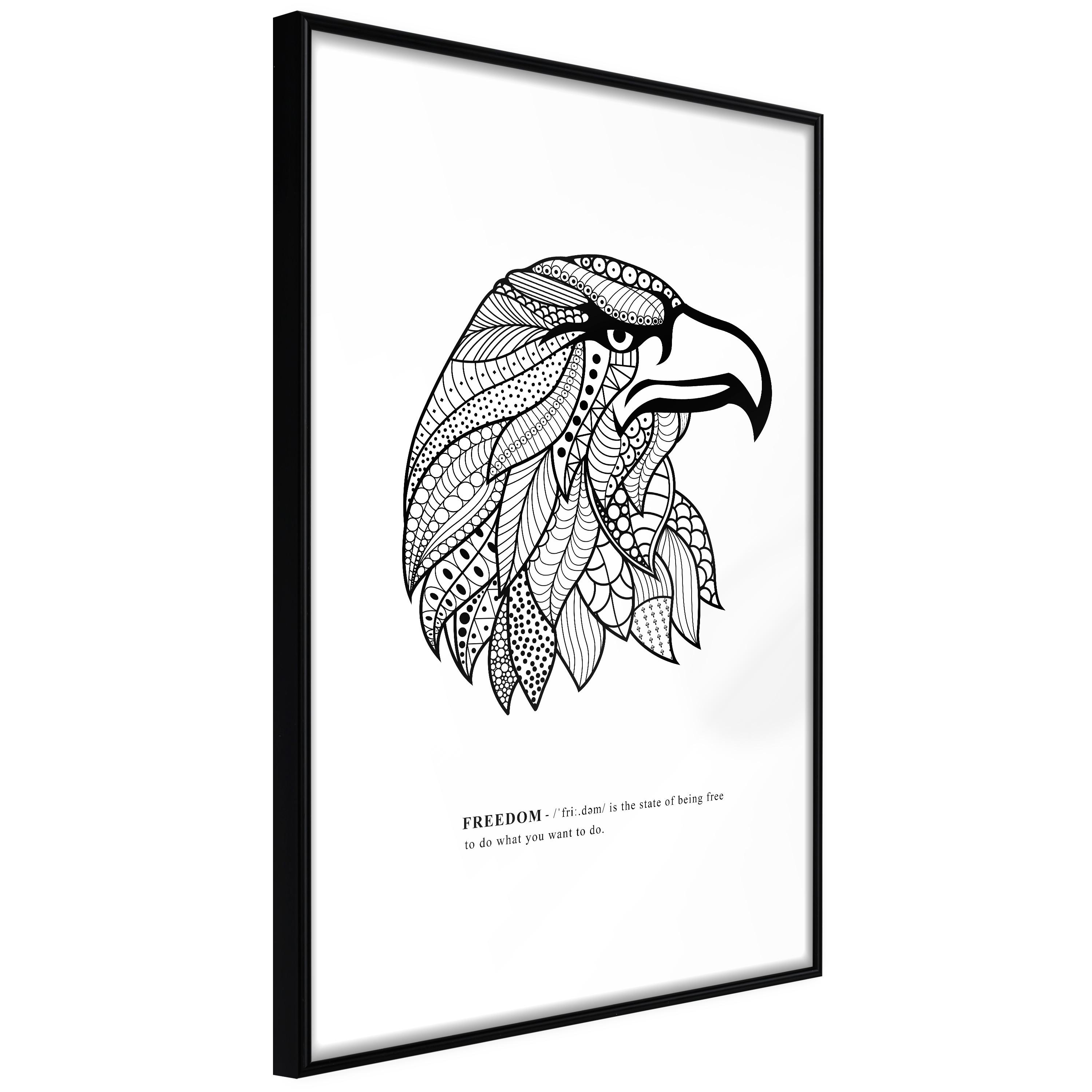Sort Plakat Eagle Freedom Ramme - Boligcenter Plakater  - 5904419632256