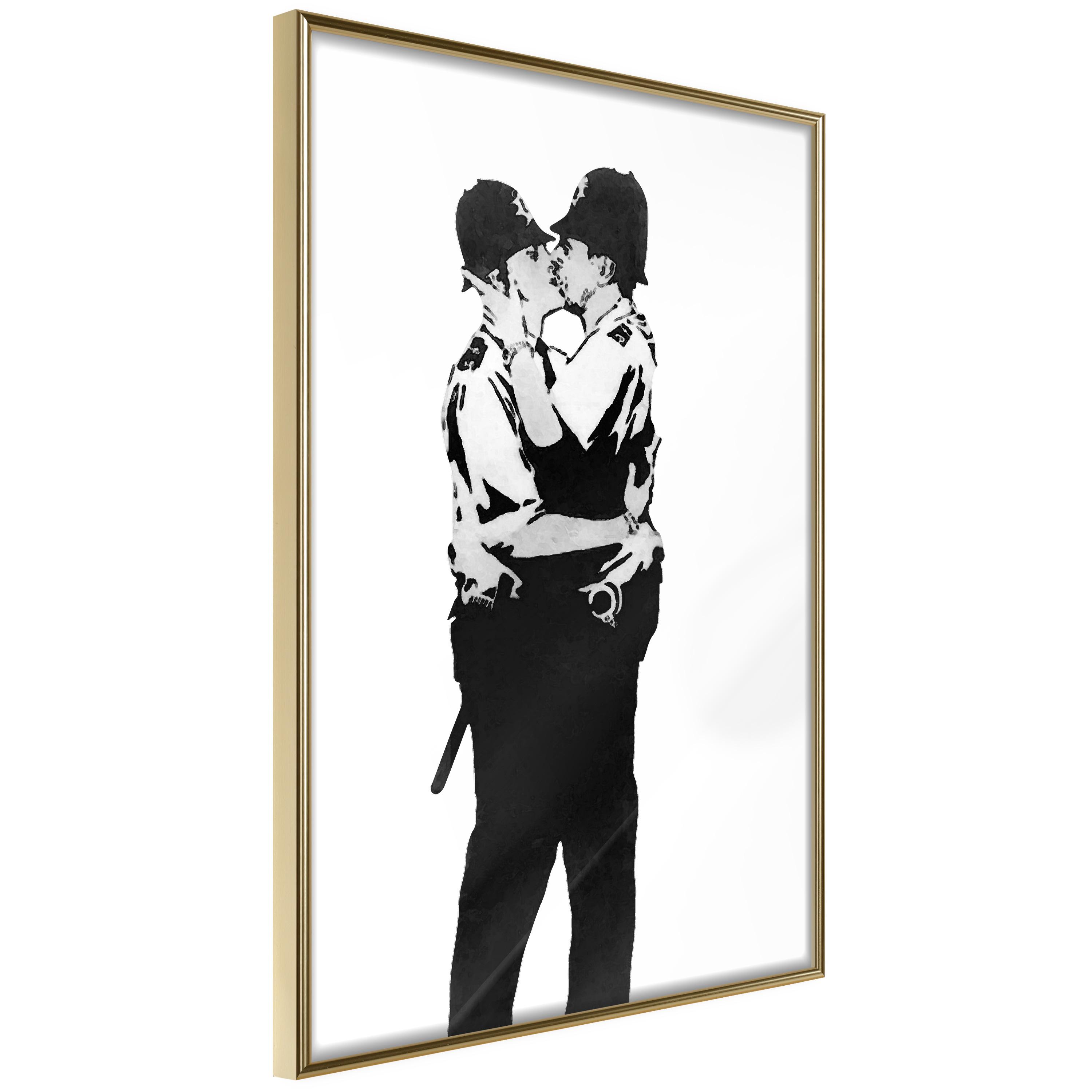 Plakat Kissing Coppers Guldramme - Boligcenter Plakater - 5904419733311