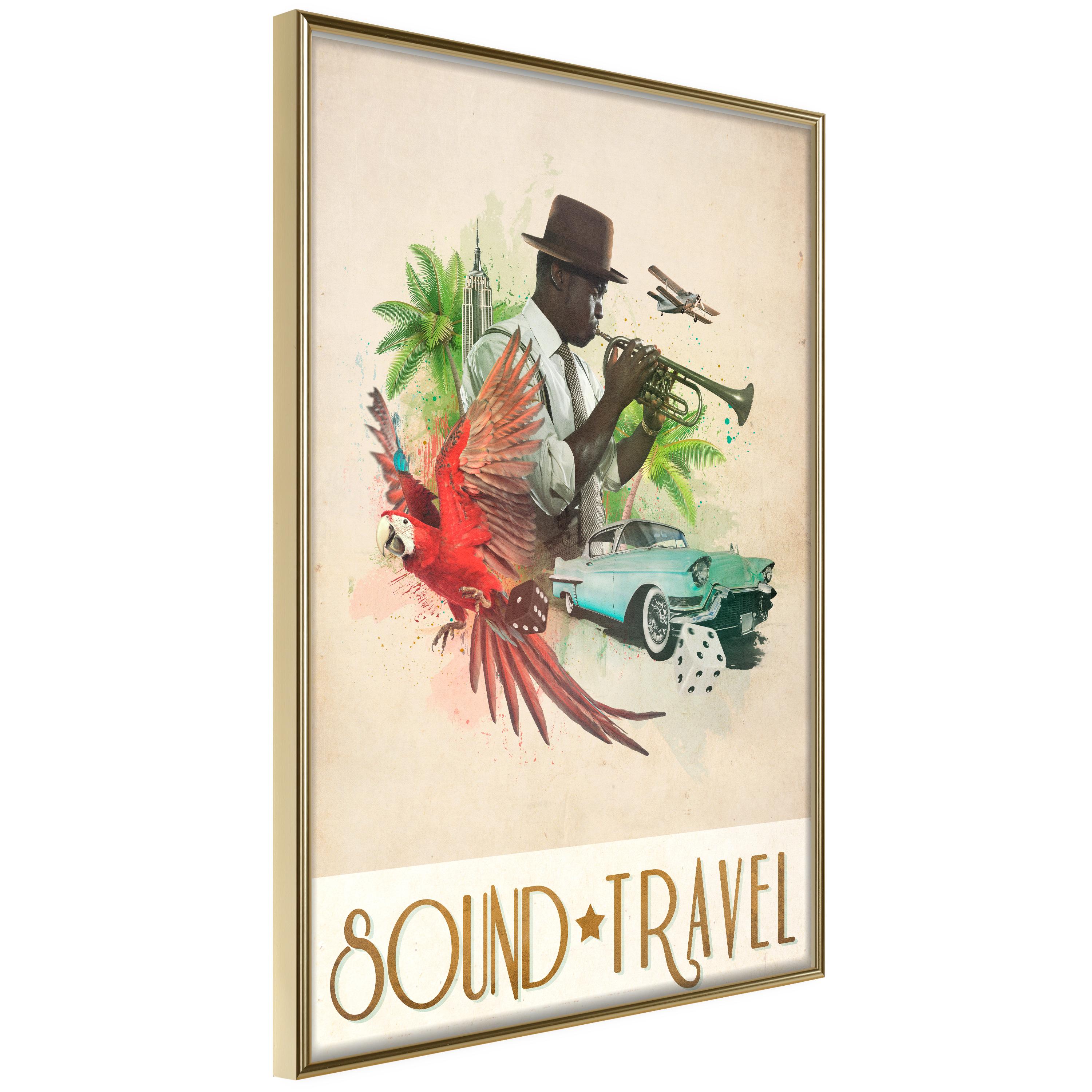 Plakat Sound Travel Guldramme - Boligcenter Plakater  - 5904419715676