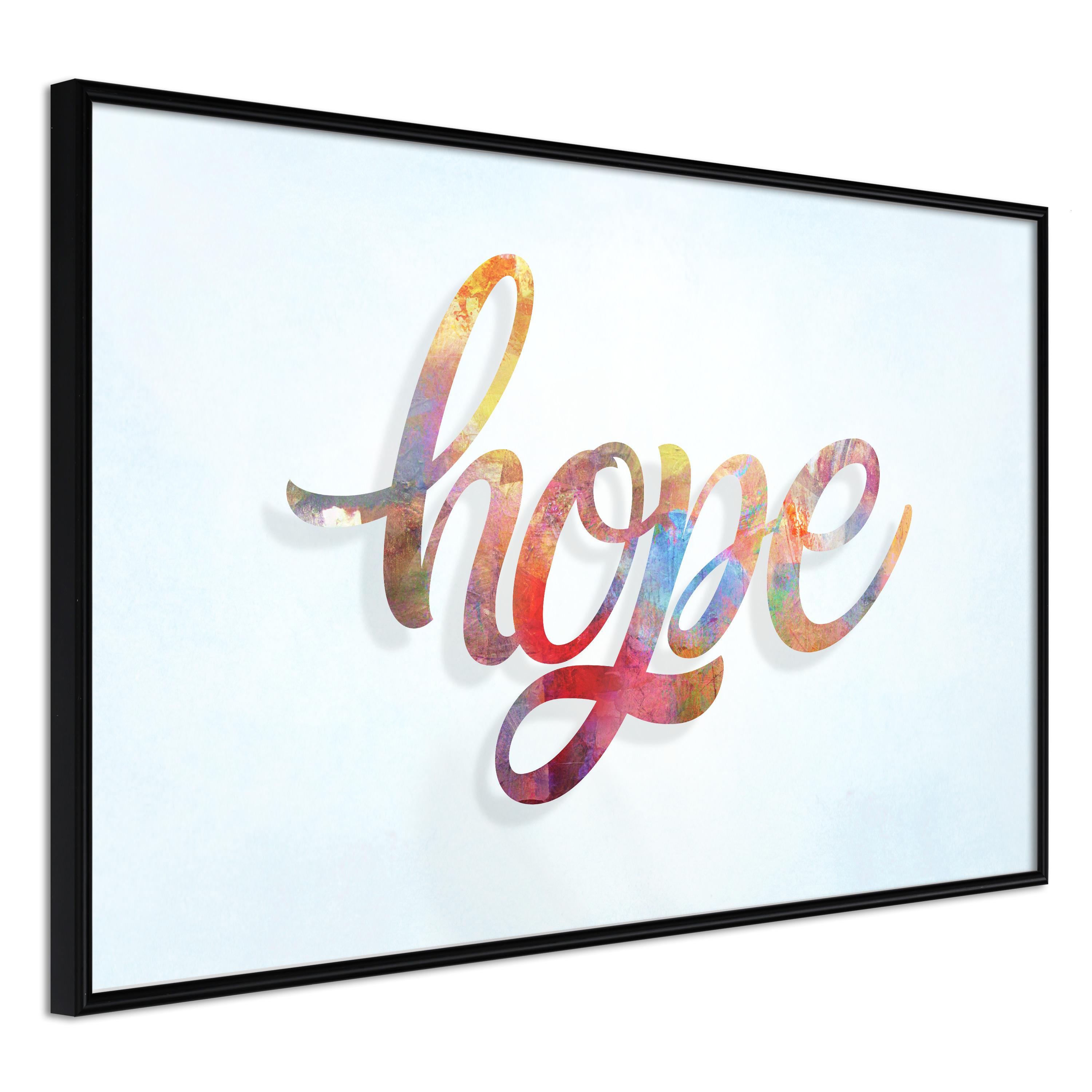 Sort Plakat Hope Ramme - Boligcenter Plakater  - 5901493641600
