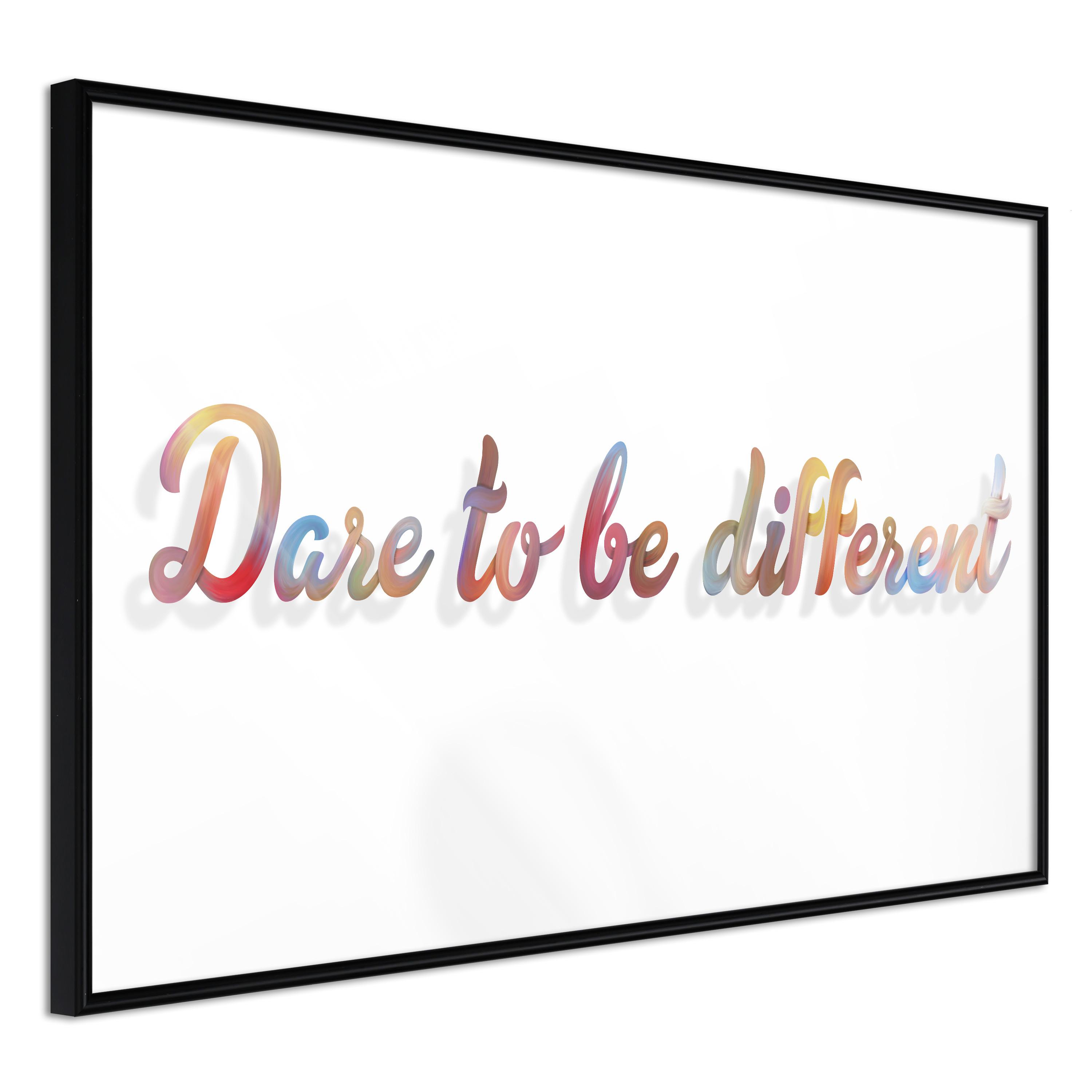 Sort Plakat Dare Different Ramme - Boligcenter Plakater  - 5901493649286