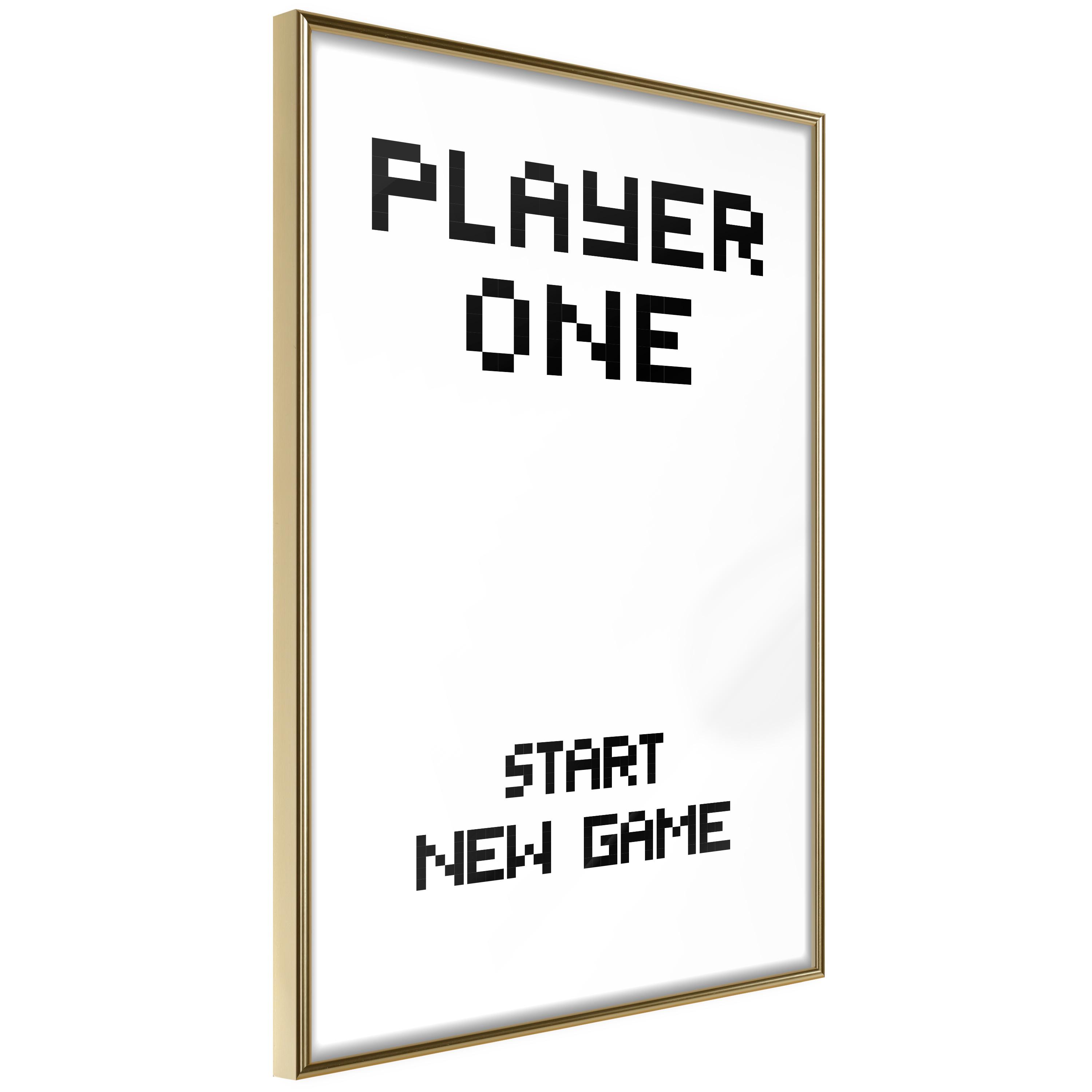 Plakat Start New Game Guldramme - Boligcenter Plakater  - 5903617094057