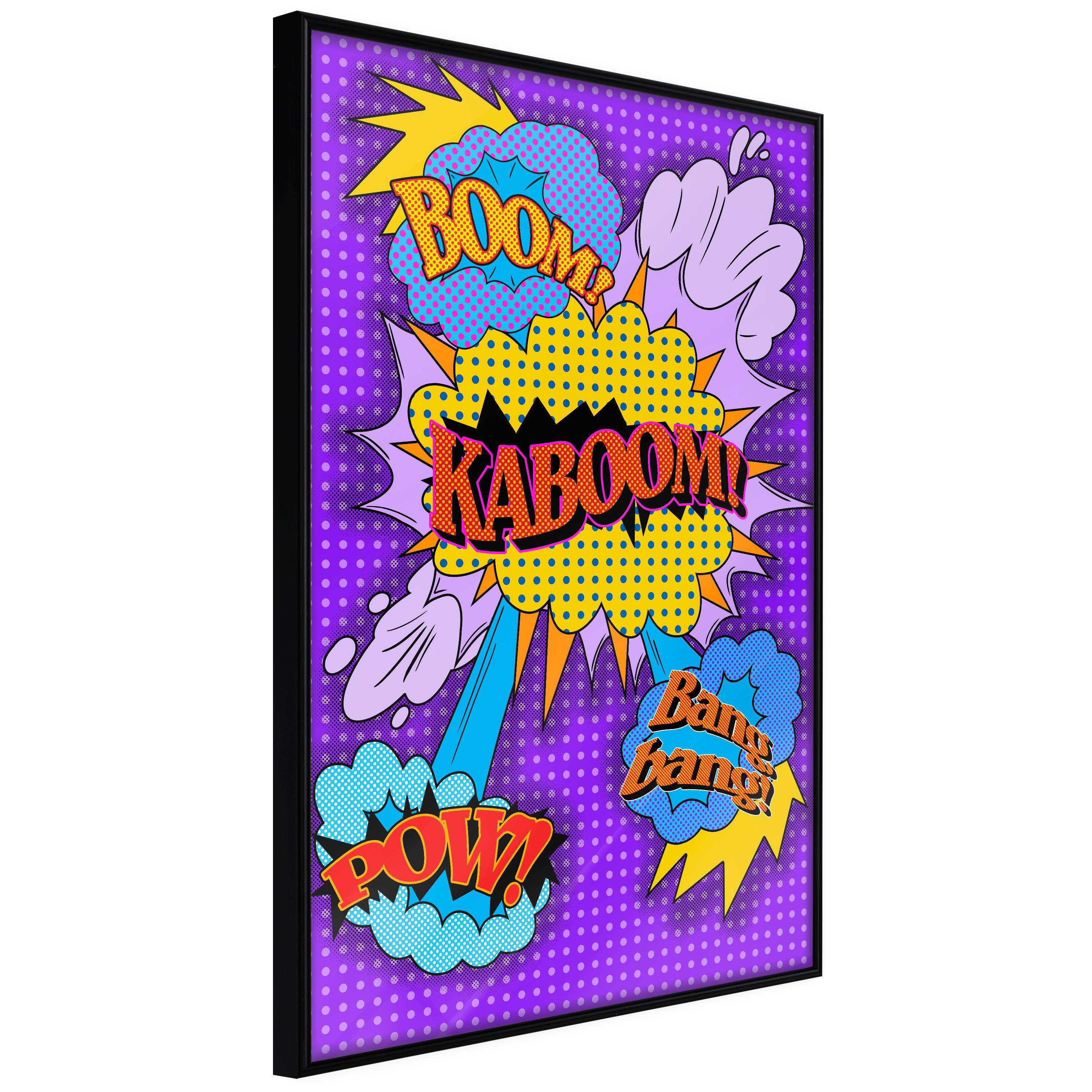 Sort Plakat Kaboom Ramme - Boligcenter Plakater - 5904419690218
