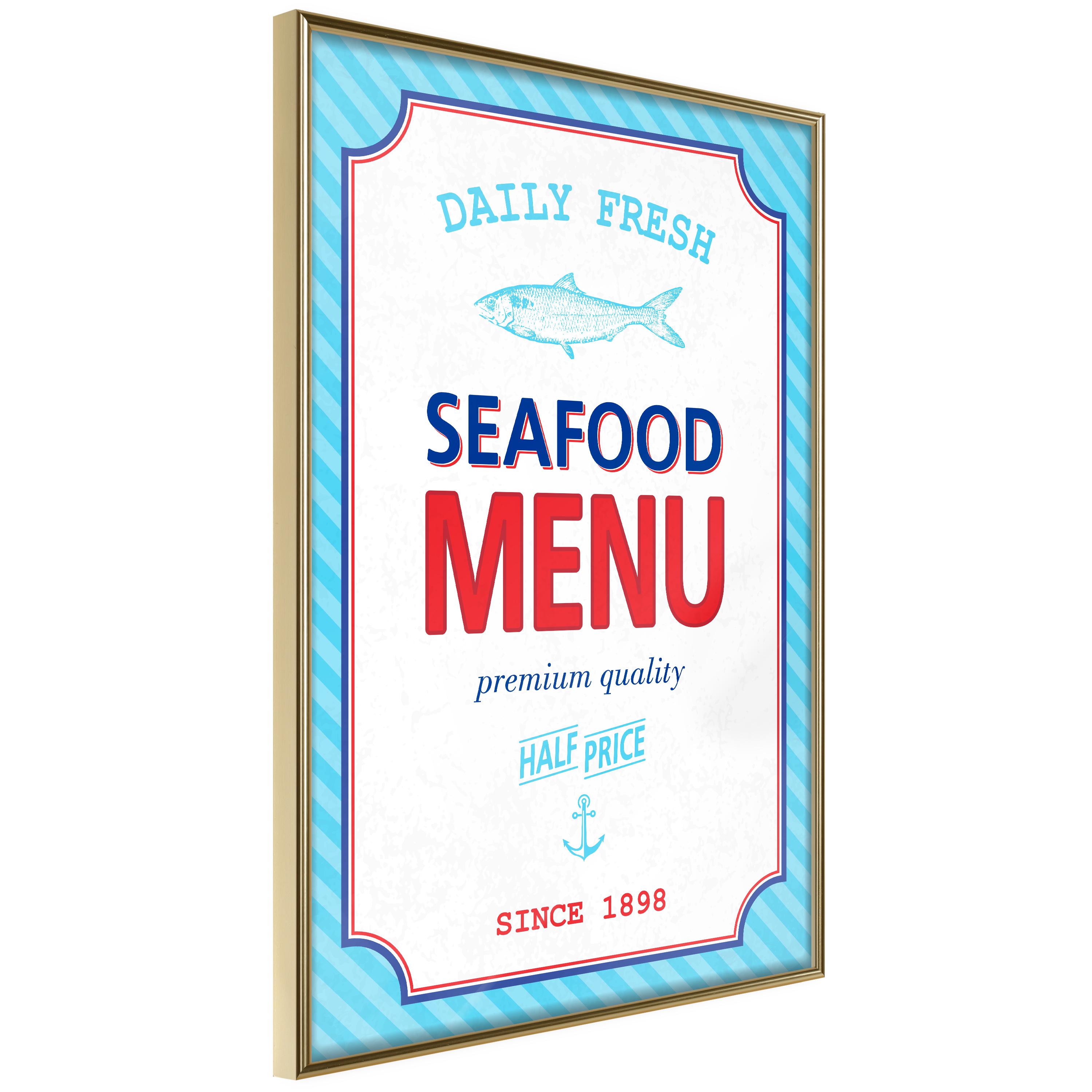 Plakat Menu Guldramme - Boligcenter Plakater - 5904419711531
