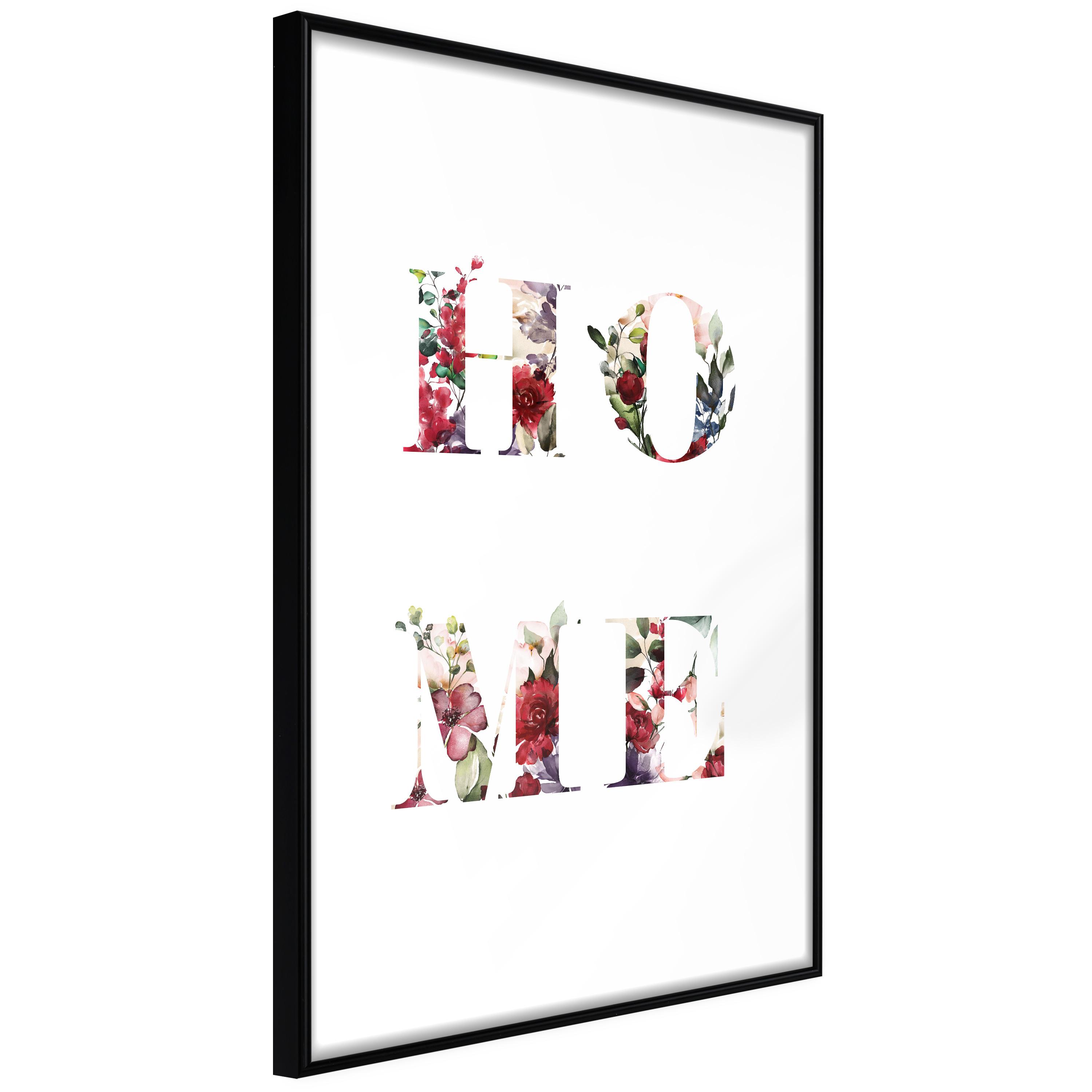 Sort Plakat Home Flowers Ramme - Boligcenter Plakater  - 5904419734851