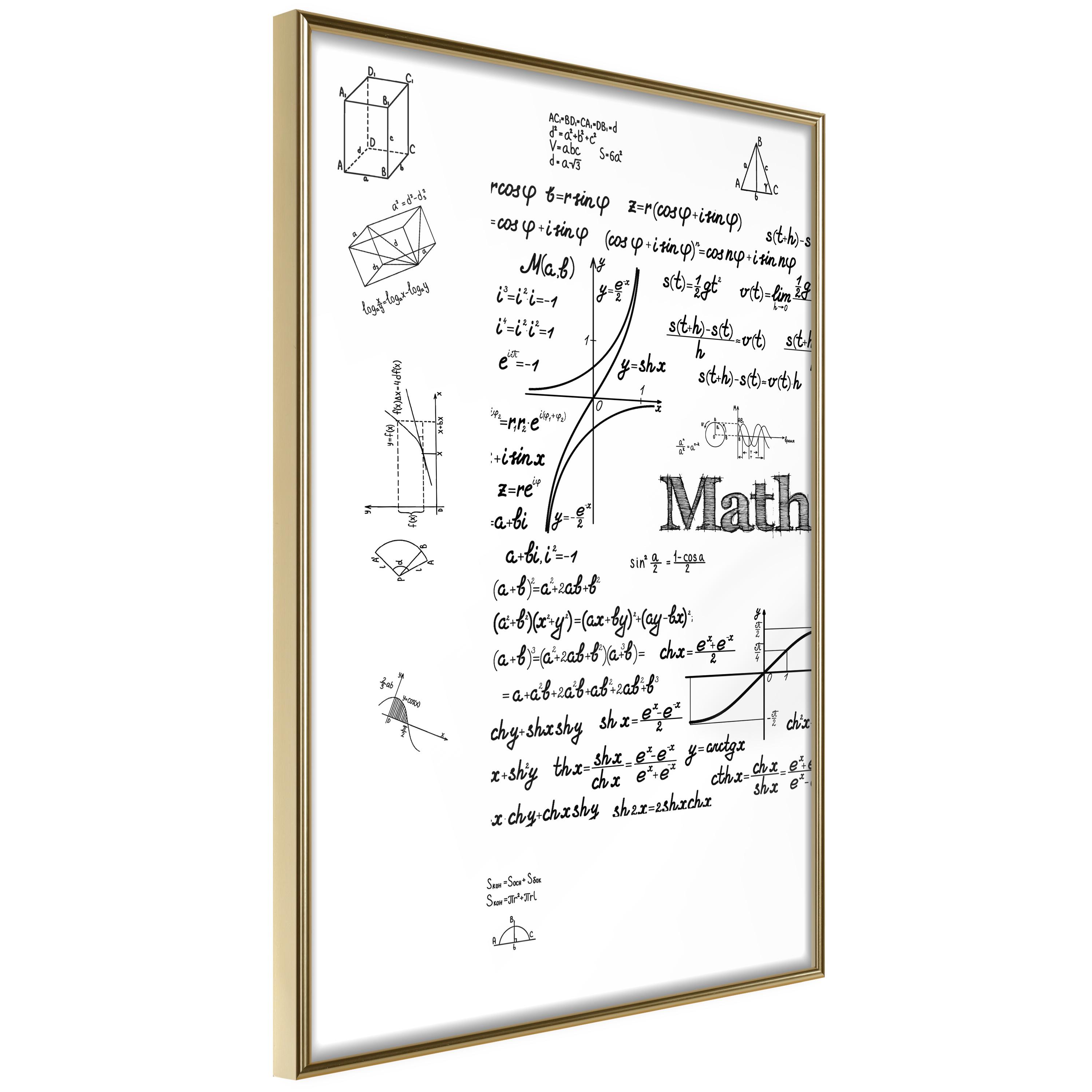 Plakat Math Guldramme - Boligcenter Plakater - 5901493713628