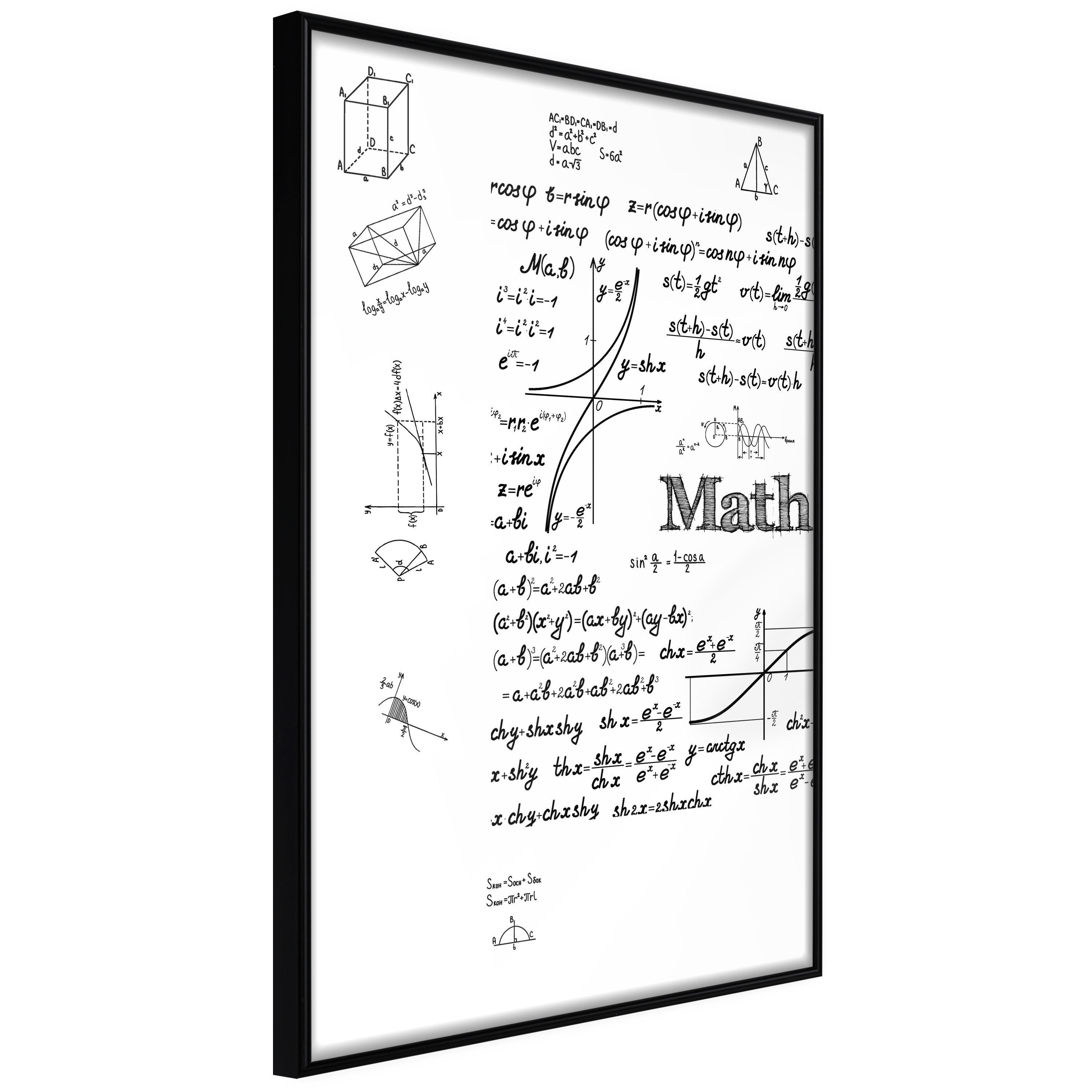 Sort Plakat Math Ramme - Boligcenter Plakater  - 5901493713727