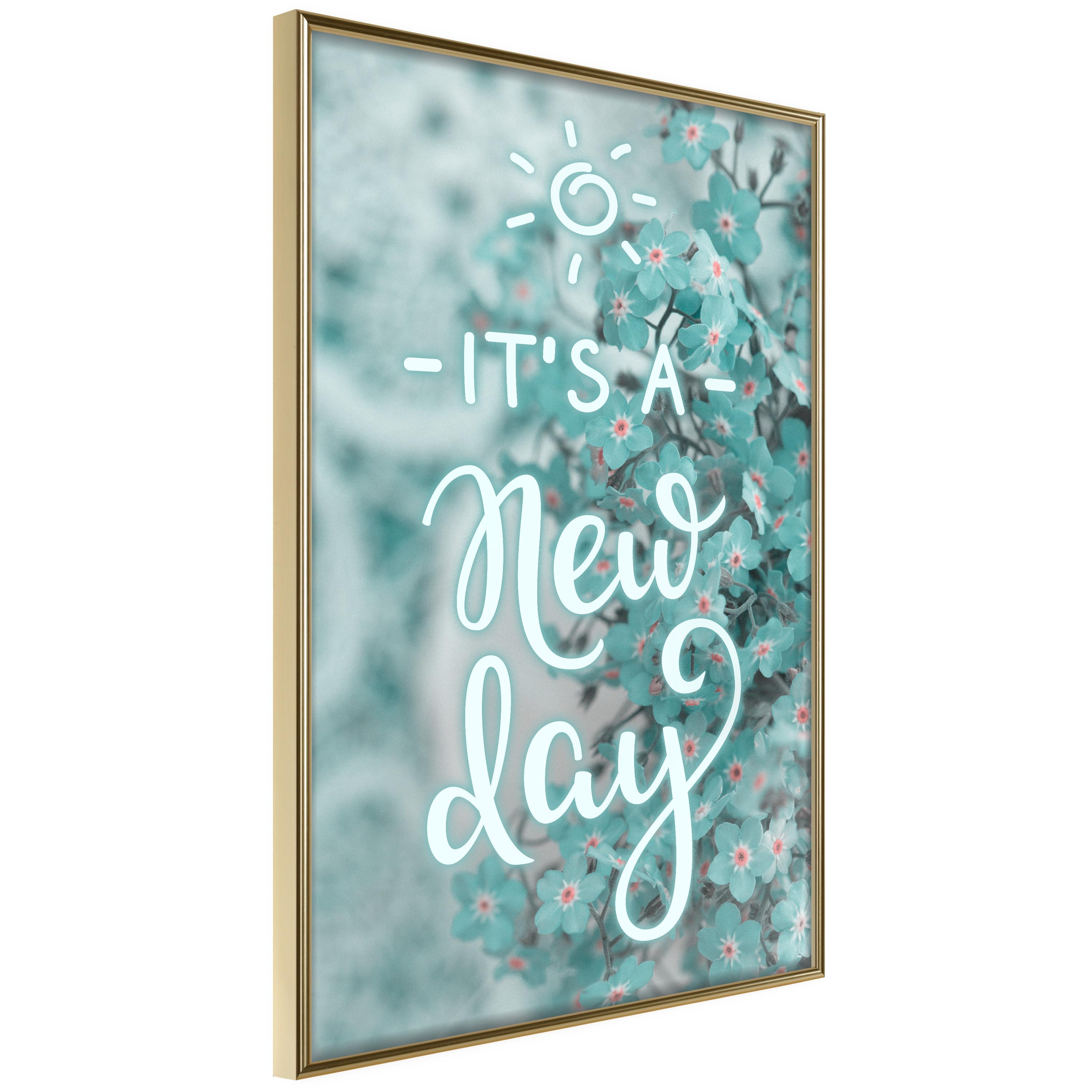 Plakat New Day Guldramme - Boligcenter Plakater - 5901493720824